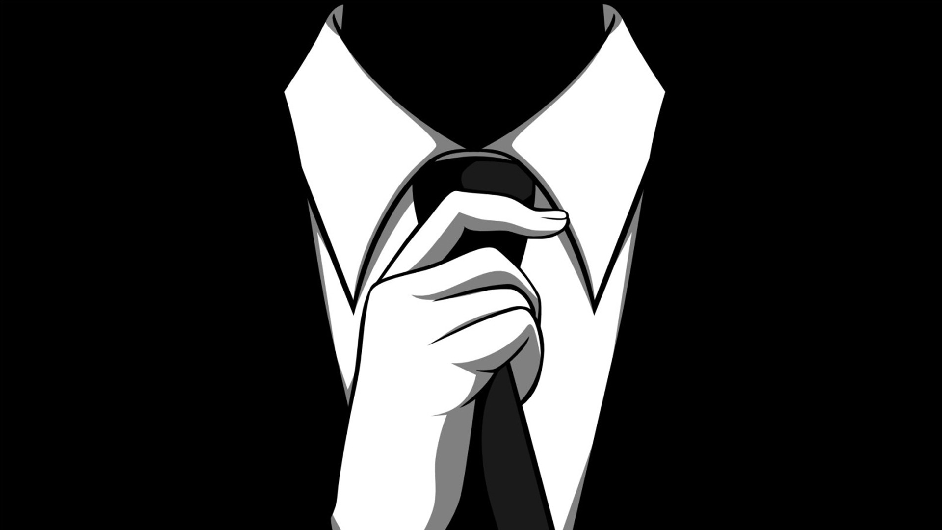 General 1920x1080 monochrome hands tie artwork suits black background simple background clothing