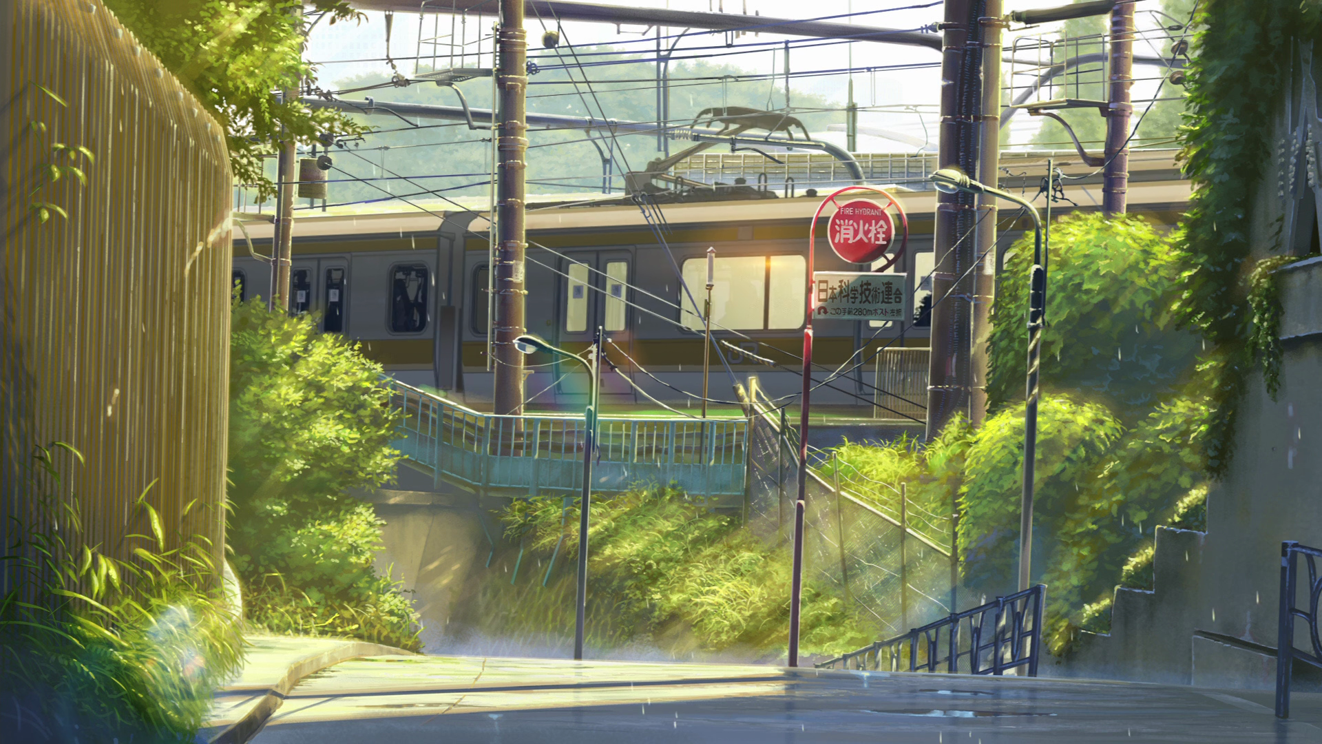 Anime 1920x1080 anime Makoto Shinkai  The Garden of Words urban train street vehicle