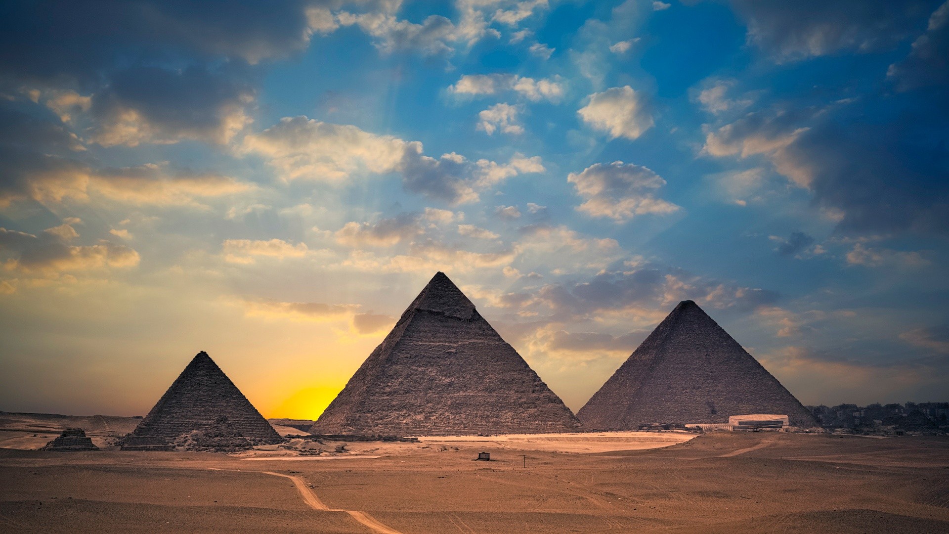 General 1920x1080 Egypt pyramid filter Pyramids of Giza nature architecture desert sunset landscape clouds history ancient