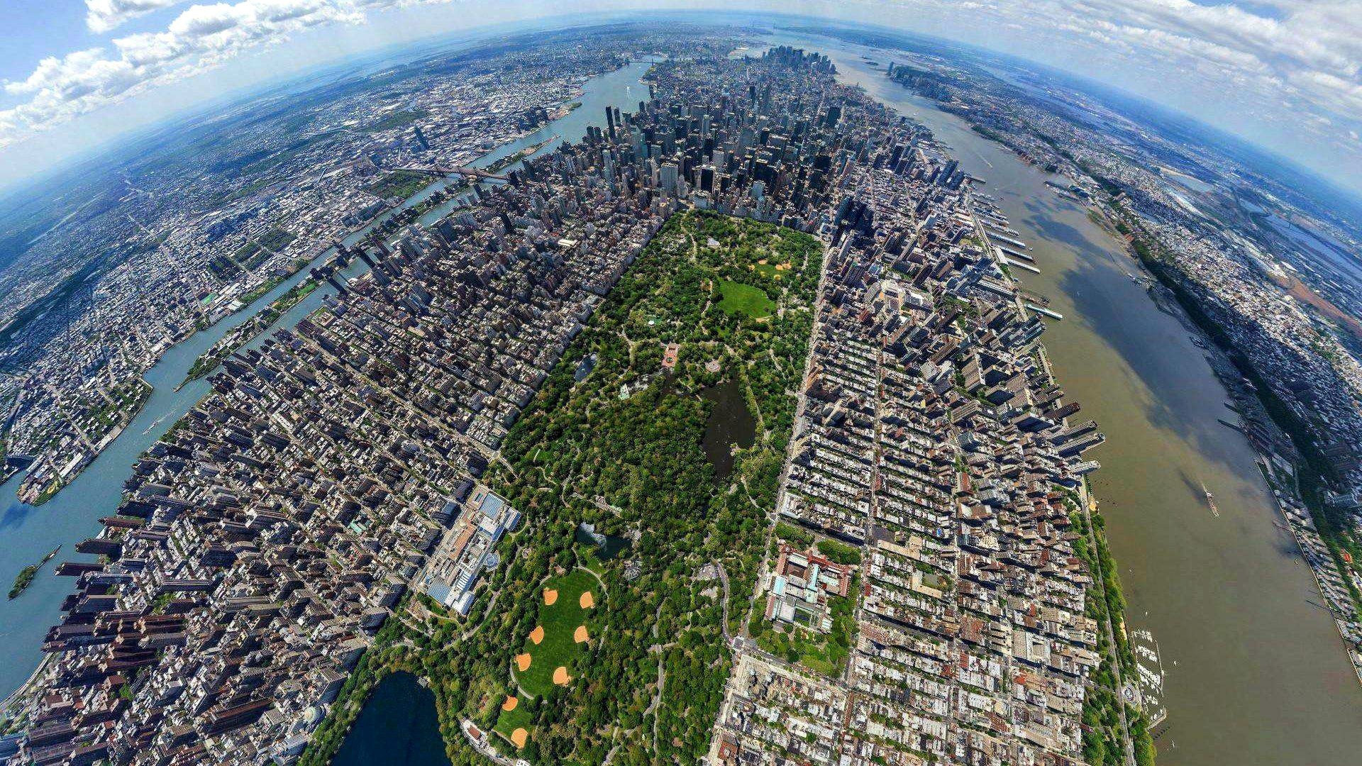 General 1920x1080 New York City cityscape building Central Park aerial view river panorama USA