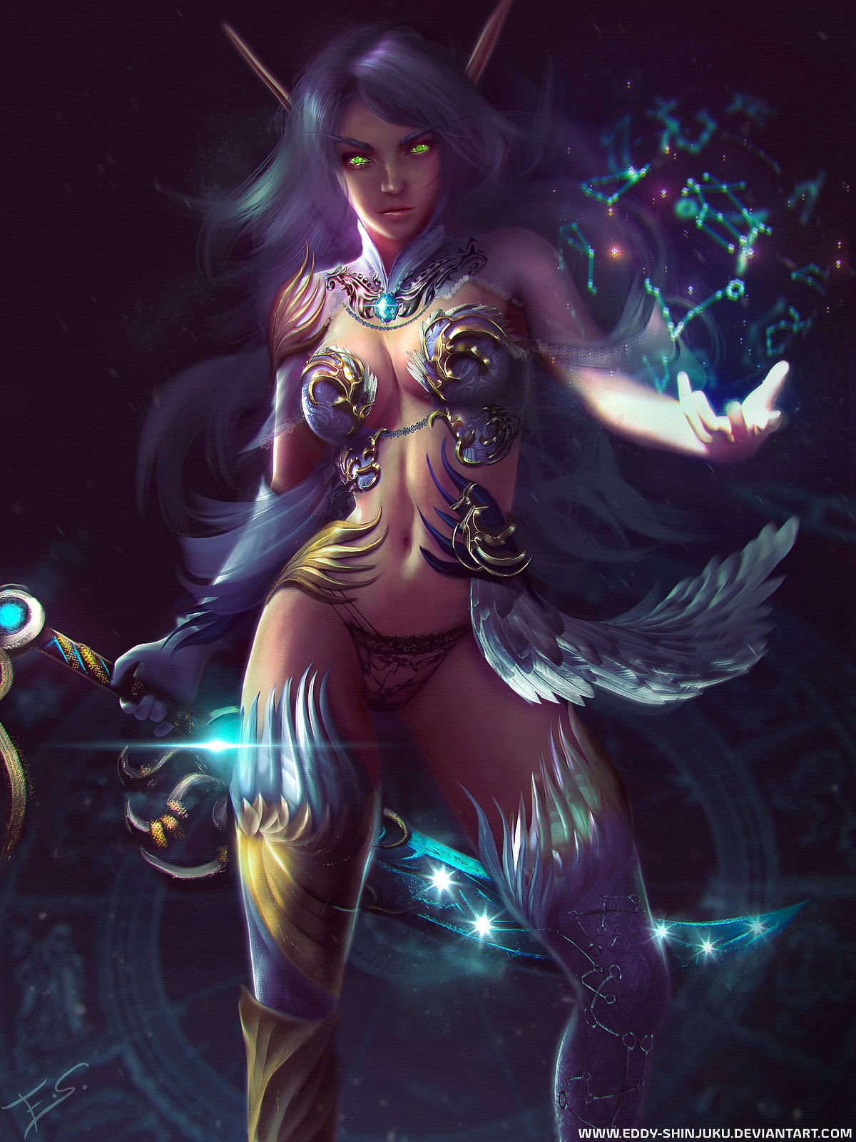 General 1200x1600 anime World of Warcraft blood elves video games video game girls PC gaming boobs belly glowing eyes pointy ears video game art DeviantArt