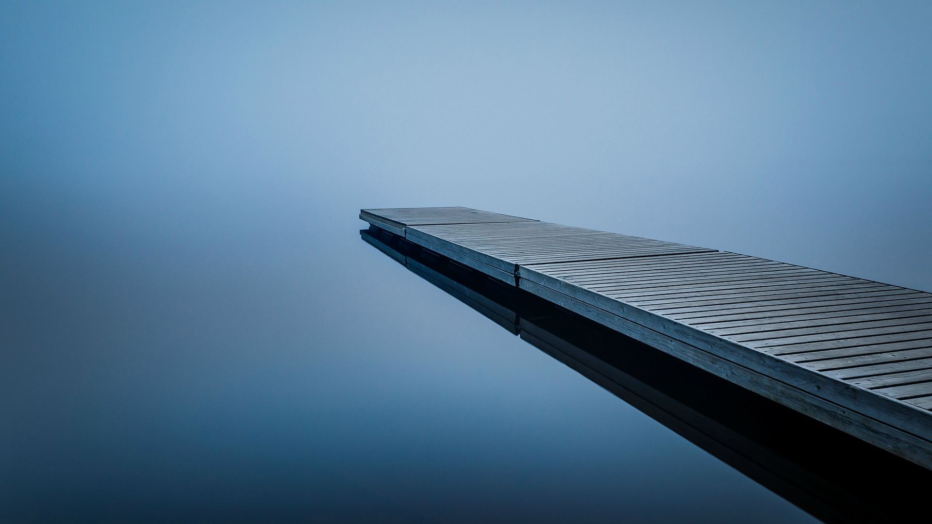 General 1920x1080 water pier reflection mist simple background calm waters