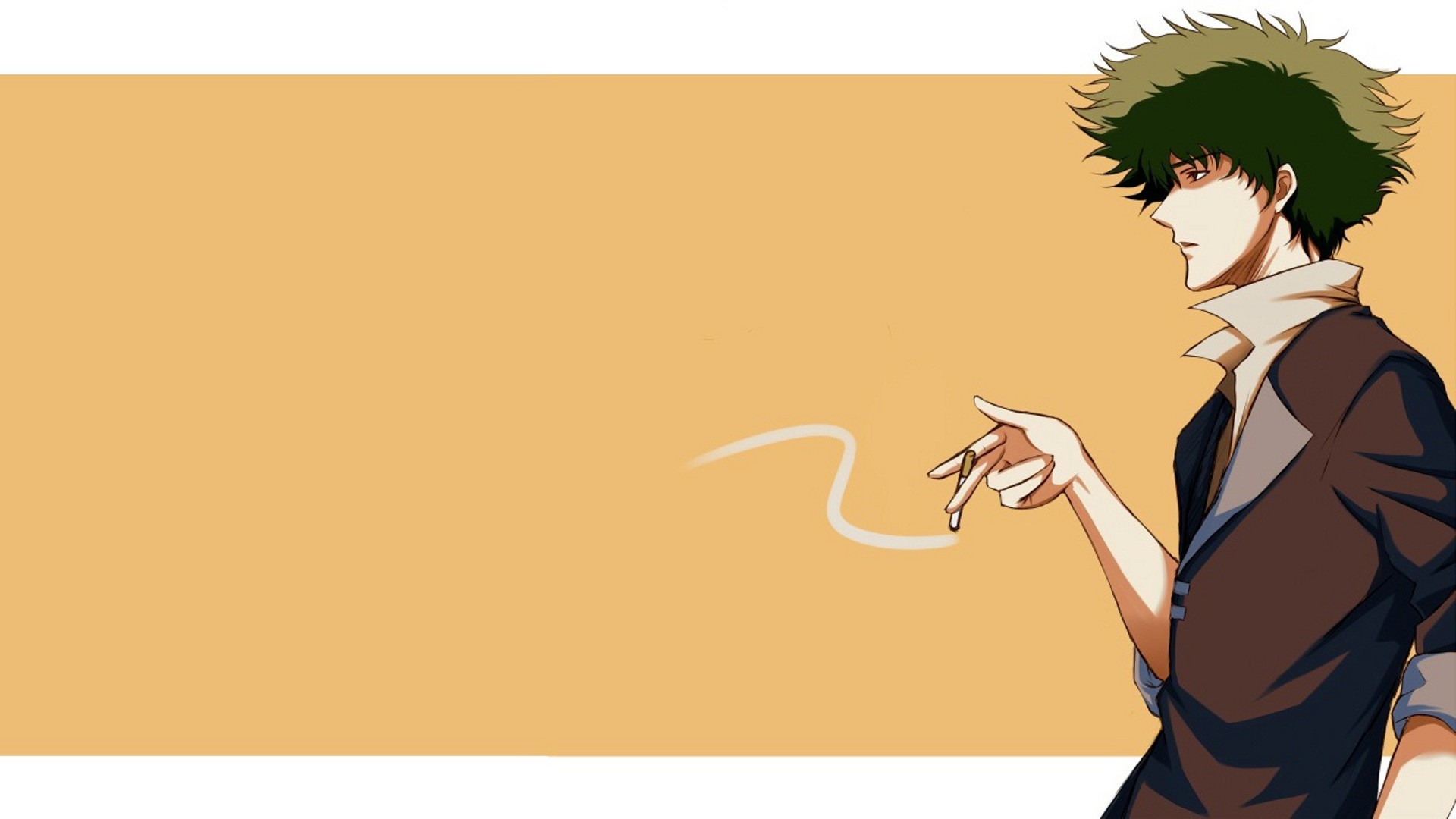 Anime 1920x1080 anime Spike Spiegel Cowboy Bebop cigarettes simple background anime boys anime men smoking