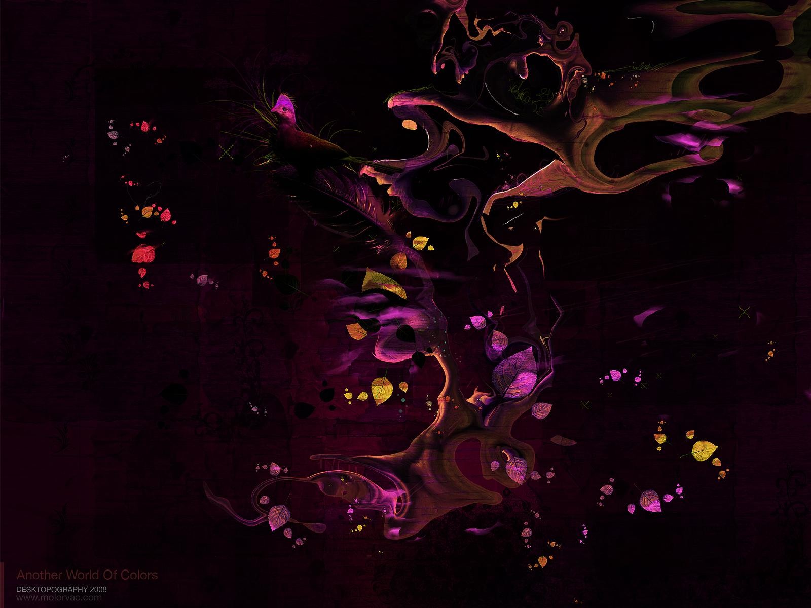 General 1600x1200 digital art abstract 2008 (Year) purple purple background shapes swirls