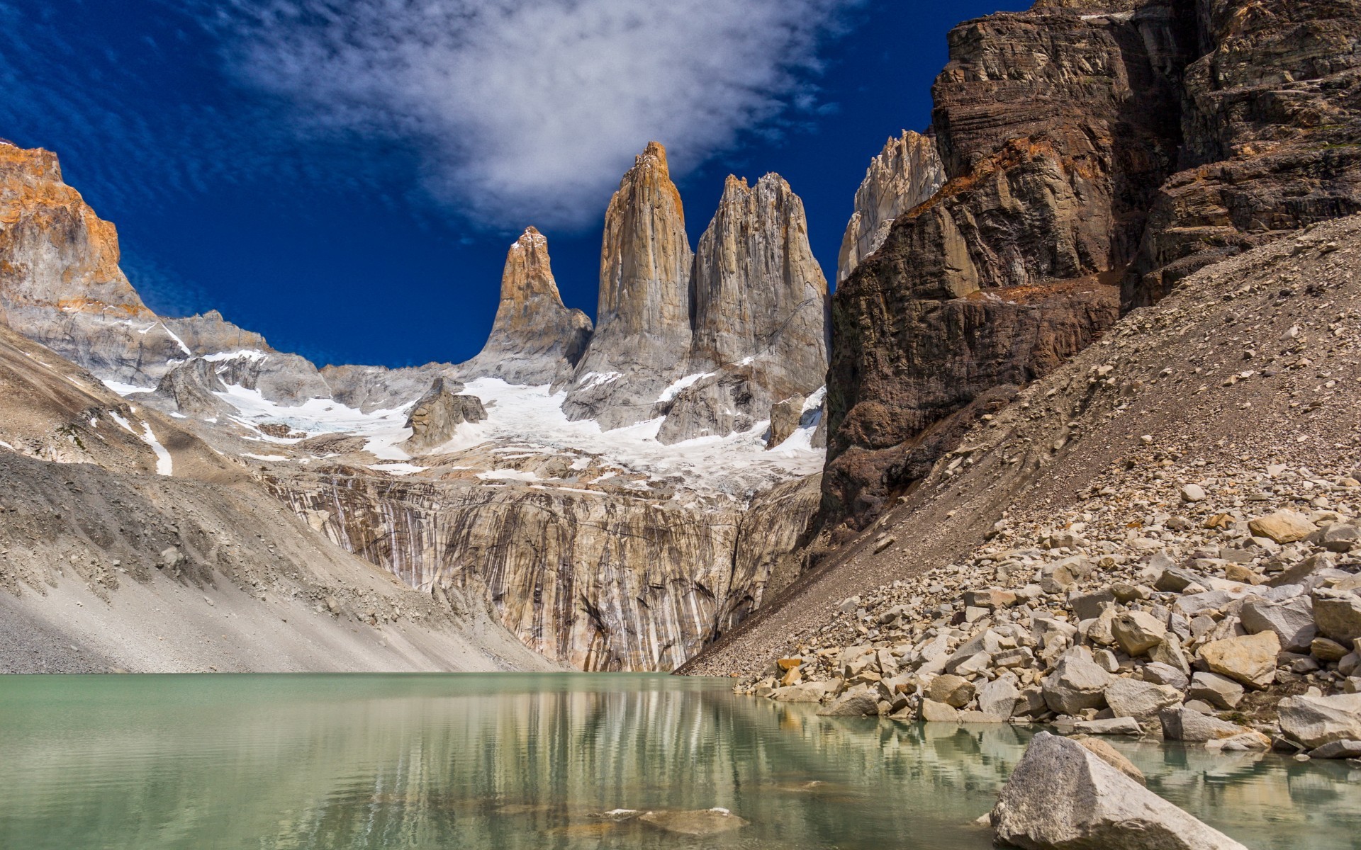 General 1920x1200 nature landscape lake cliff rock formation Torres del Paine Patagonia