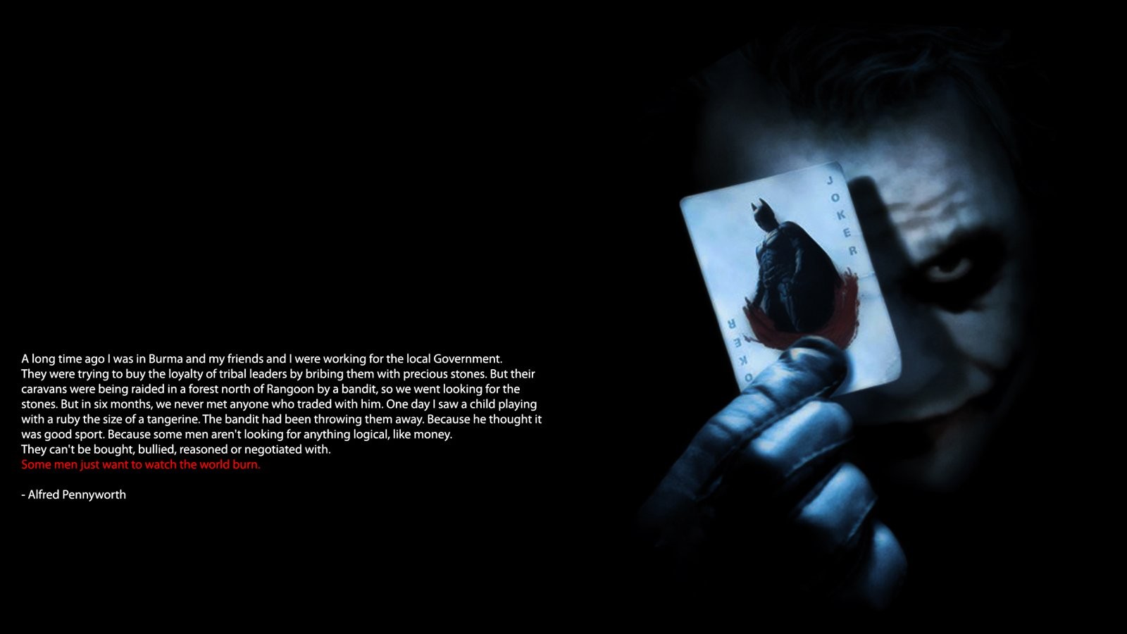 General 1600x900 Joker text quote Batman The Dark Knight artwork Heath Ledger villains movies face