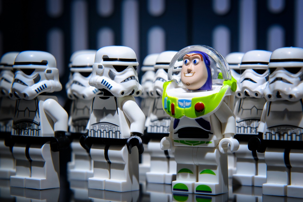 General 1280x852 Buzz Lightyear Star Wars stormtrooper LEGO Star Wars LEGO Toy Story Star Wars Humor humor crossover figurines