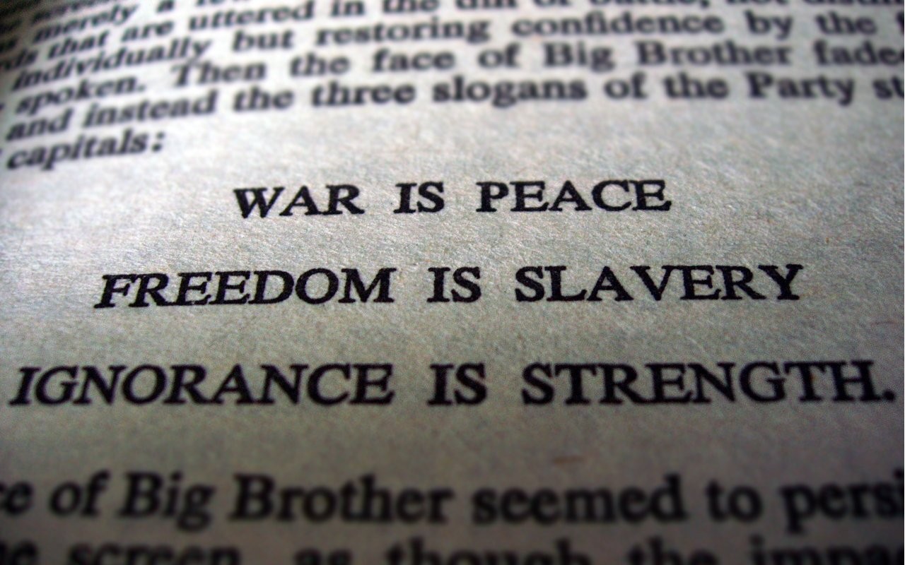 General 1280x800 books George Orwell 1984 text slavery freedom war peace big brother literature closeup