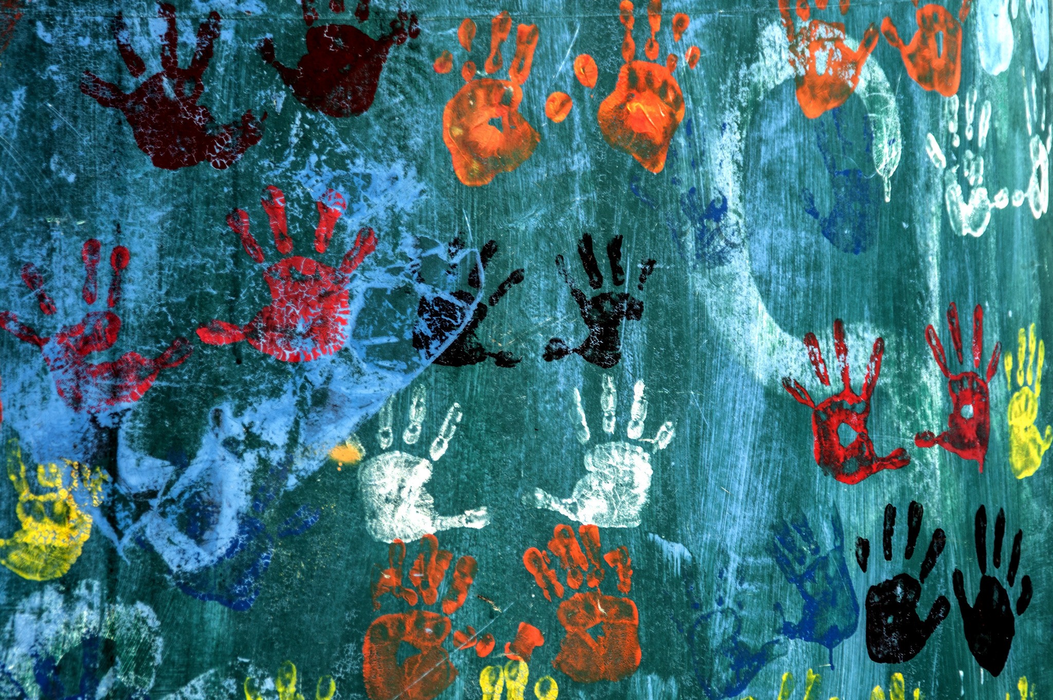 General 2048x1361 texture wall handprints turquoise