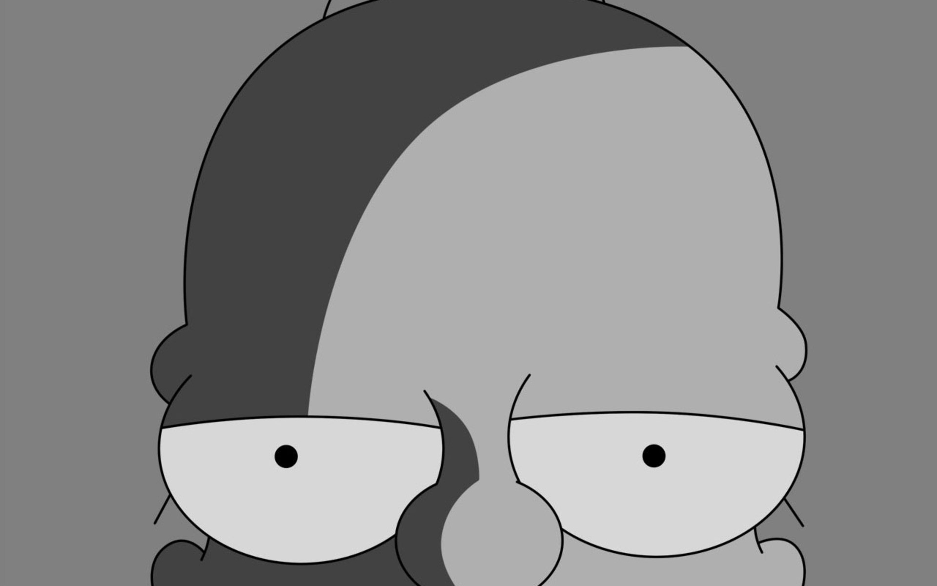 General 1920x1200 The Simpsons Homer Simpson cartoon gray background gray TV series monochrome simple background