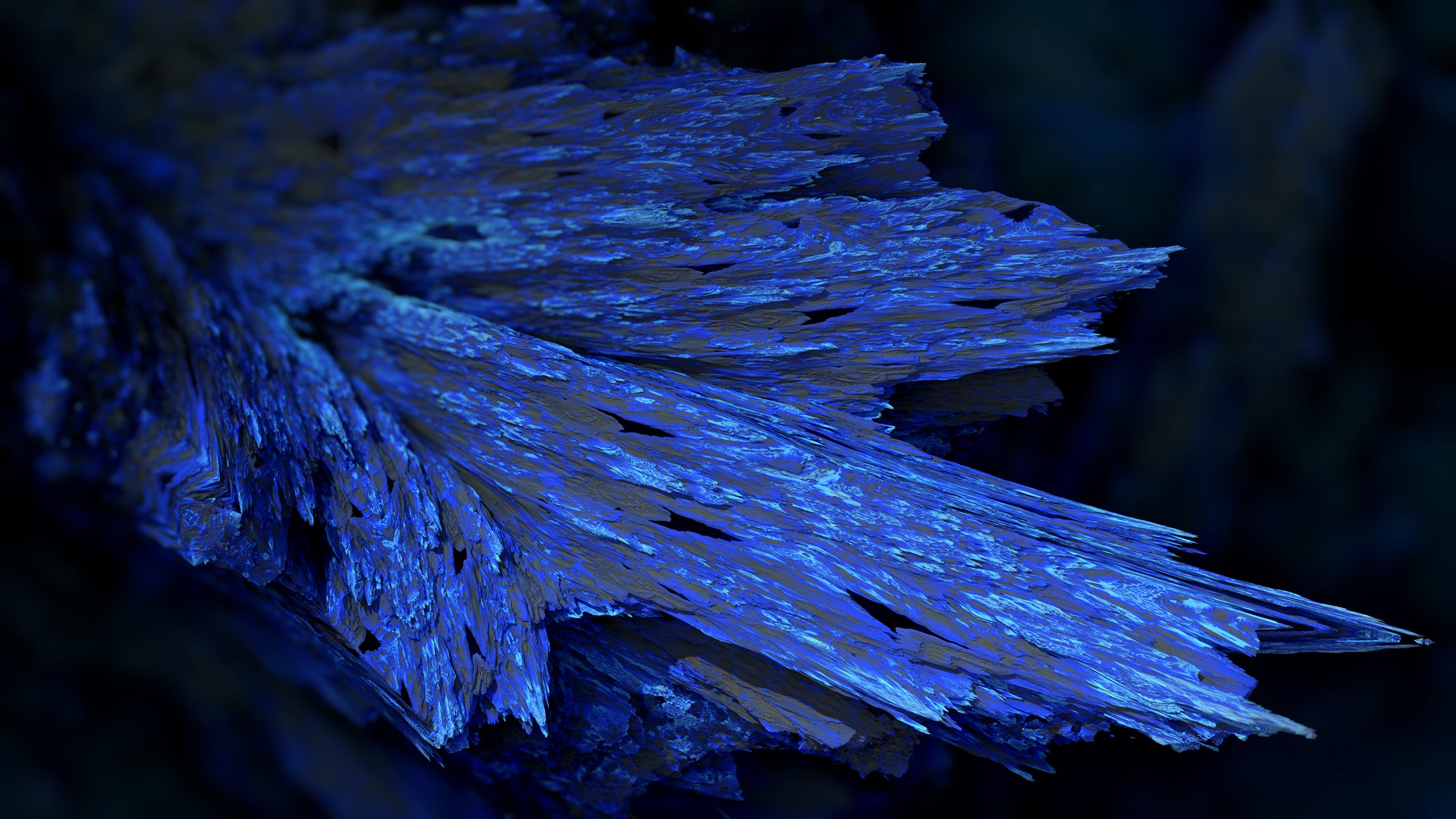 General 1920x1080 Procedural Minerals mineral blue dark abstract render CGI artwork digital art fractal