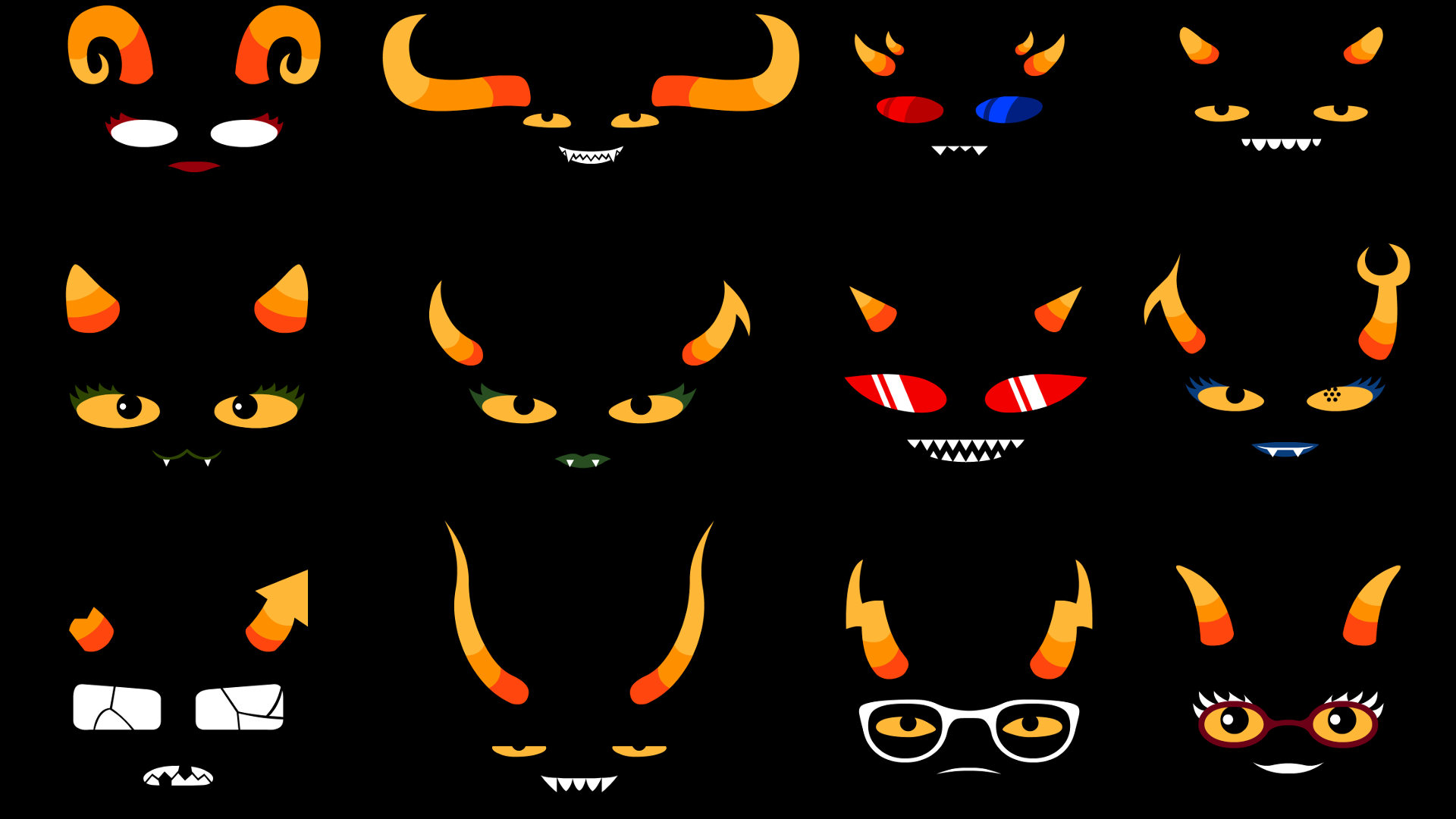 General 1920x1080 Homestuck MS Paint Adventures collage artwork black background eyes face
