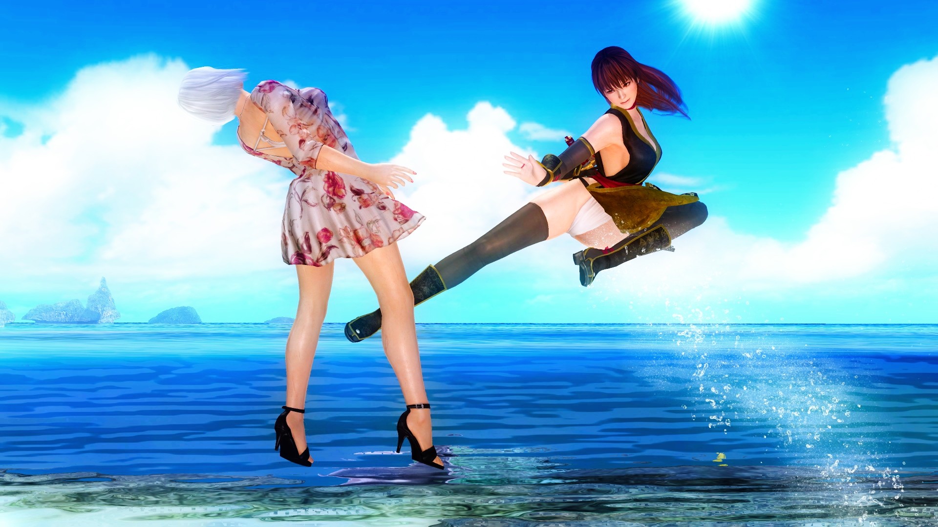 General 1920x1080 Dead or Alive video games screen shot video game girls video game warriors two women Kasumi (Dead or Alive) Fighting Games video game characters heels