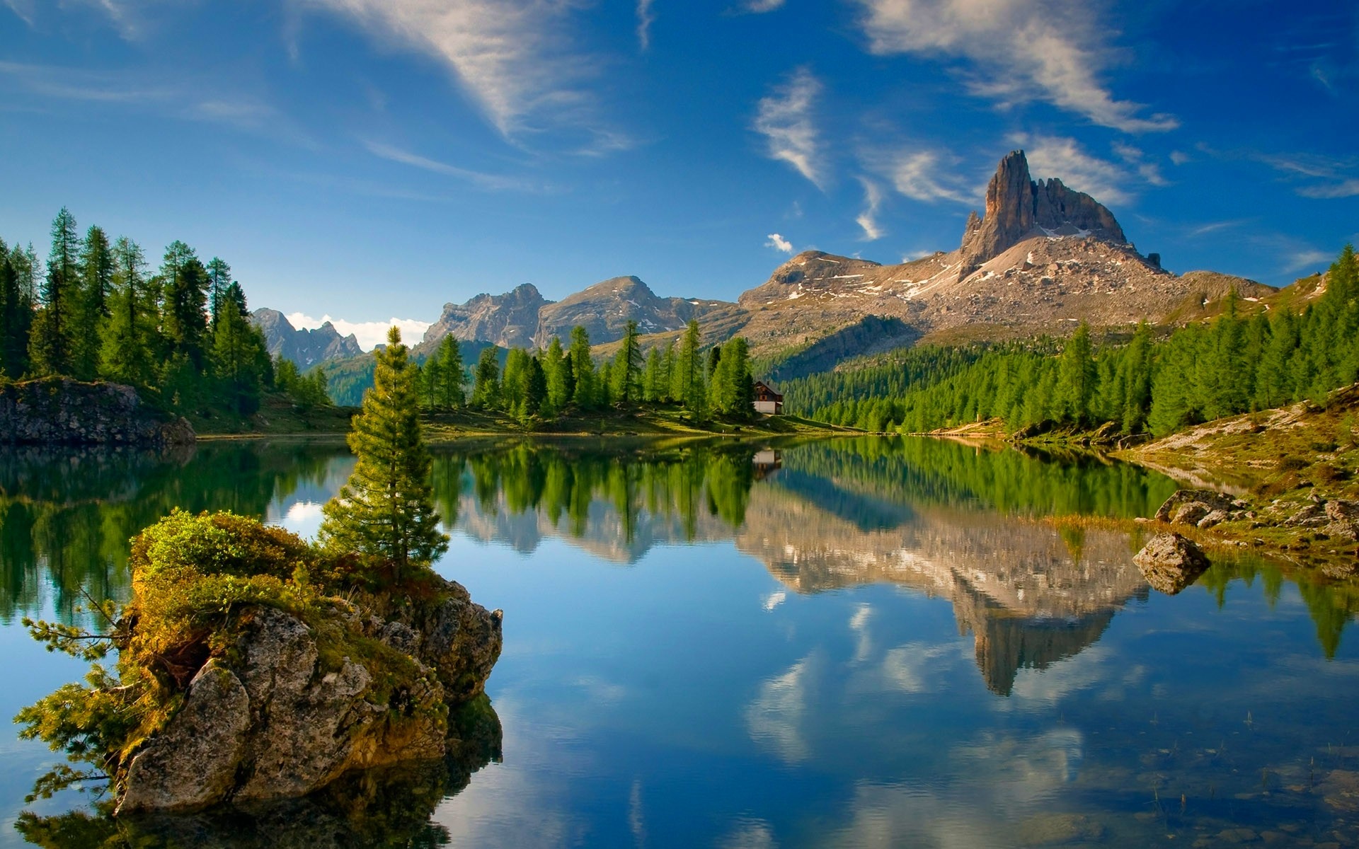 General 1920x1200 Italy lake reflection landscape Dolomites Alps