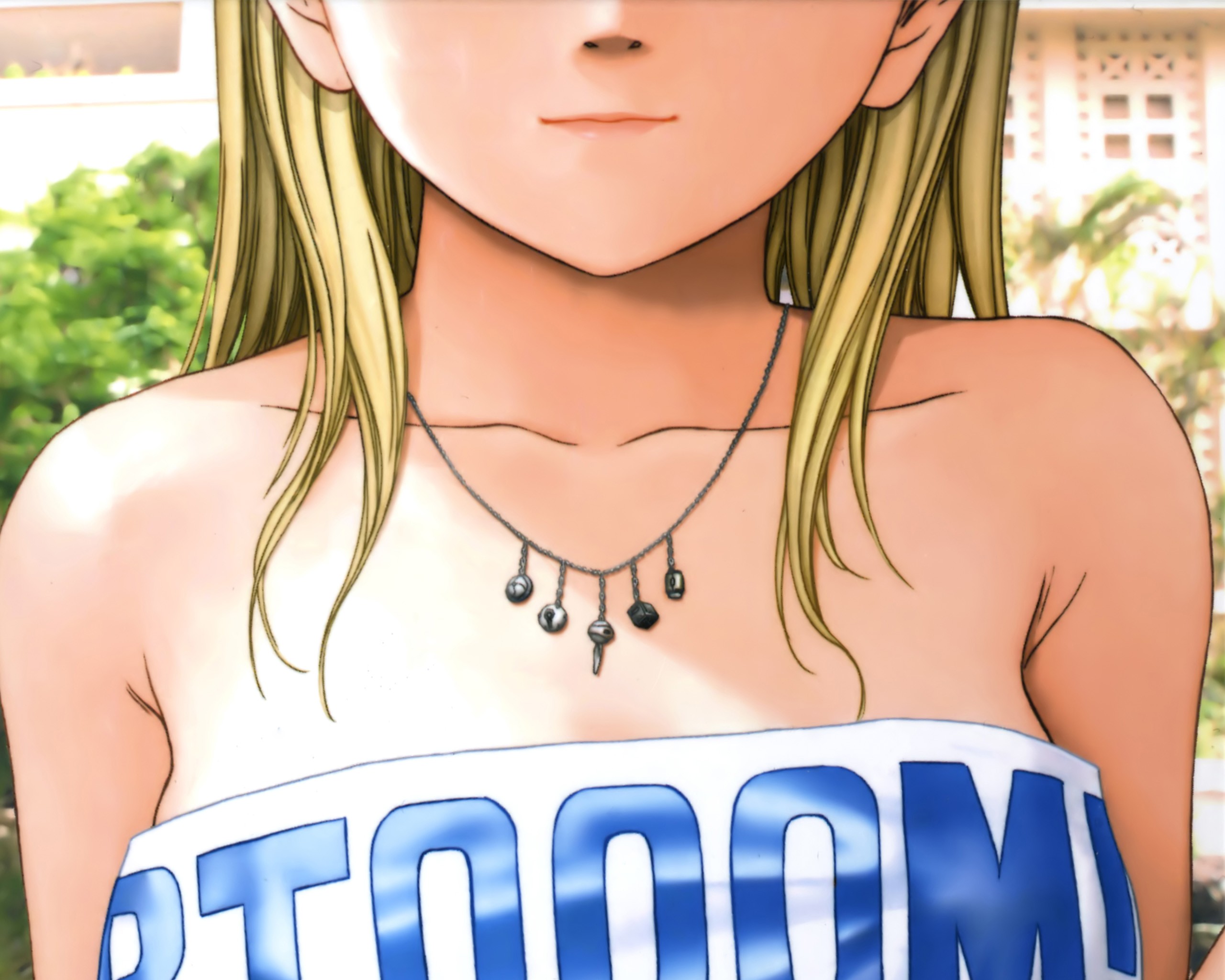 Anime 2560x2048 manga Btooom! Himiko women anime anime girls necklace blonde