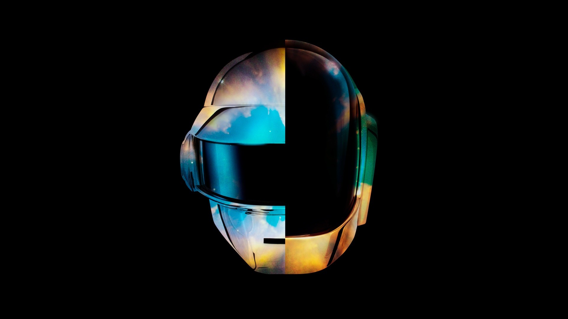 General 1920x1080 music helmet digital art simple background black background Daft Punk punk EDM electronic music