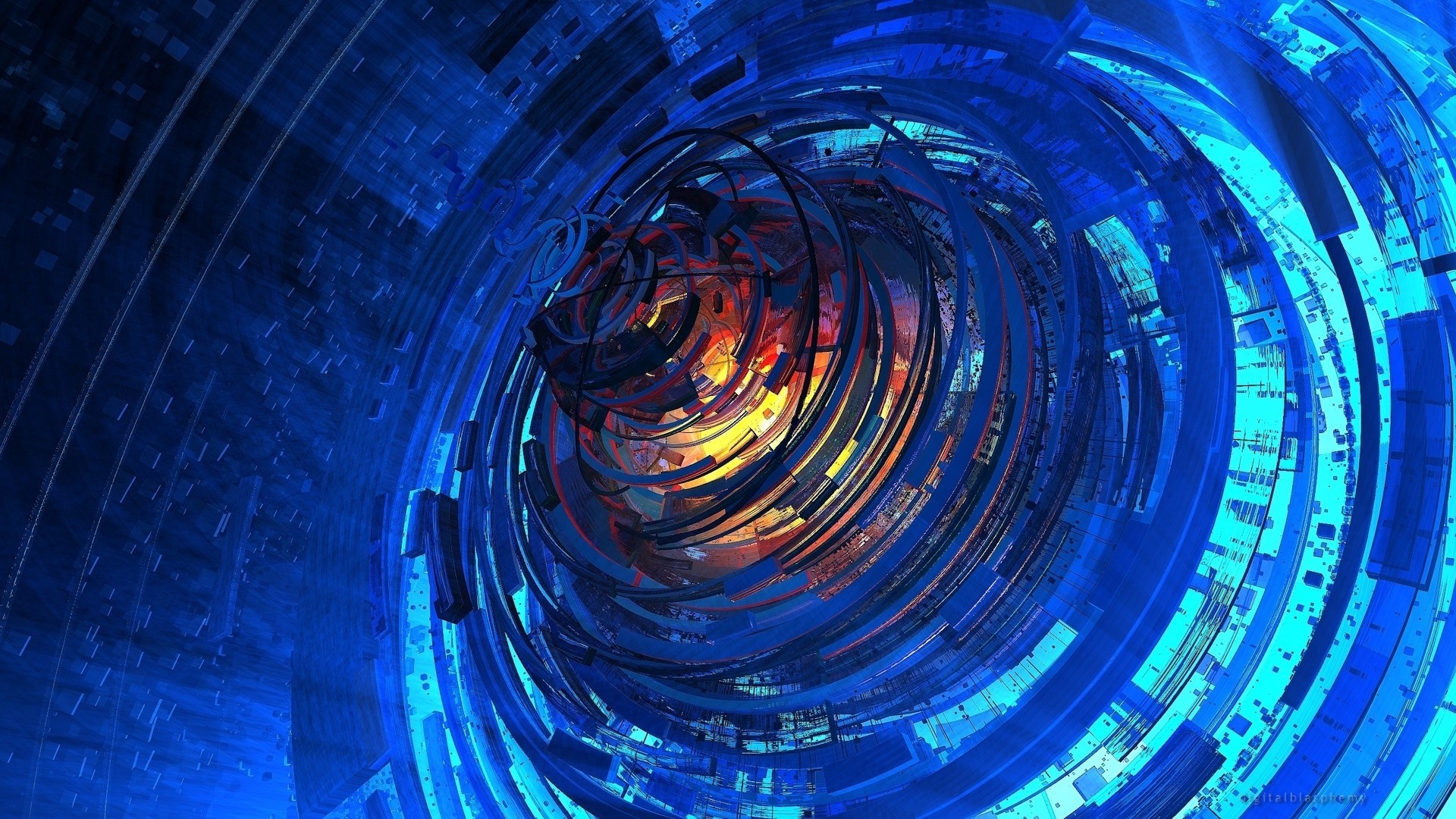 General 1920x1080 abstract spiral digital art swirls CGI