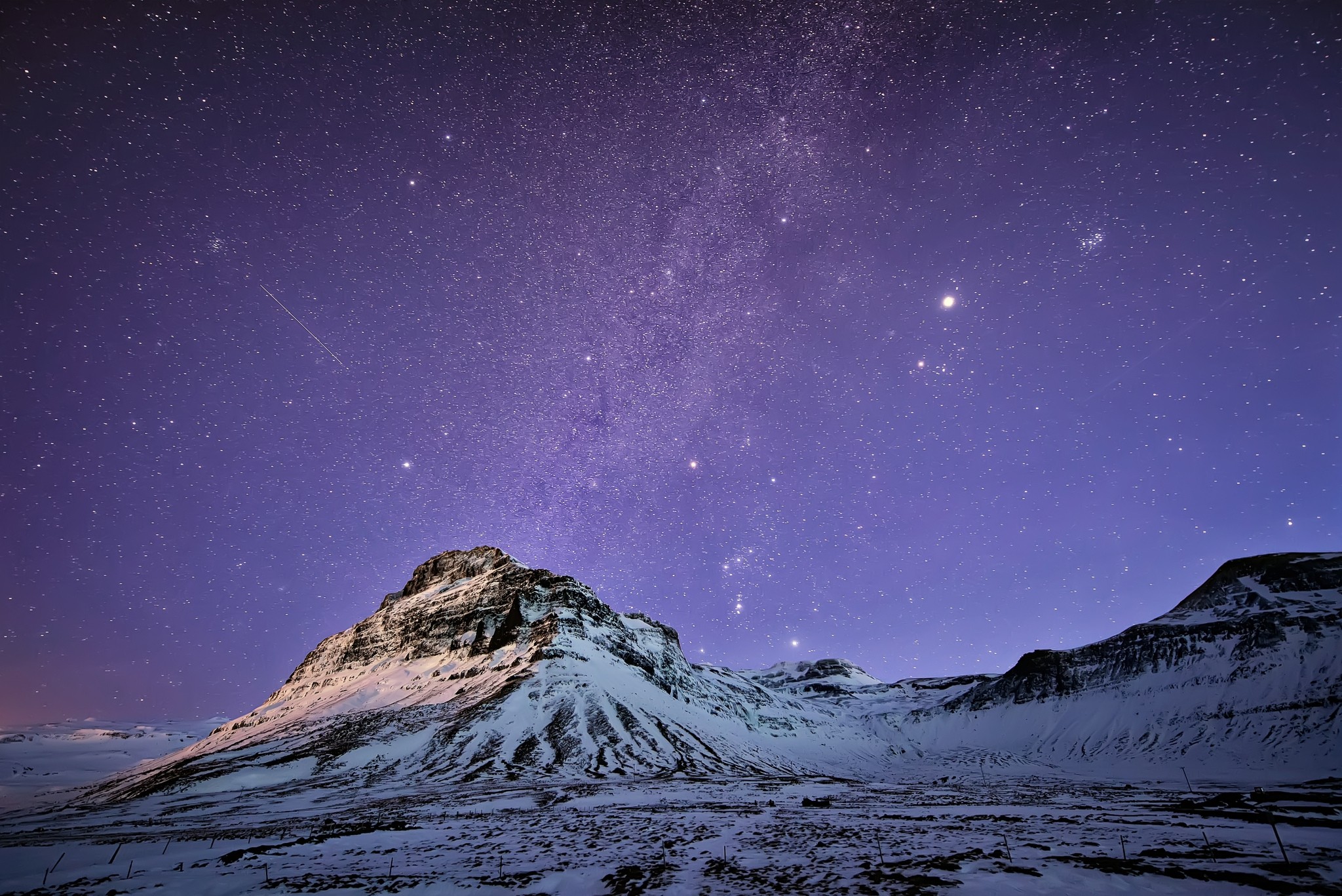 General 2048x1367 nature skyscape stars starry night mountains snow winter ice cold space