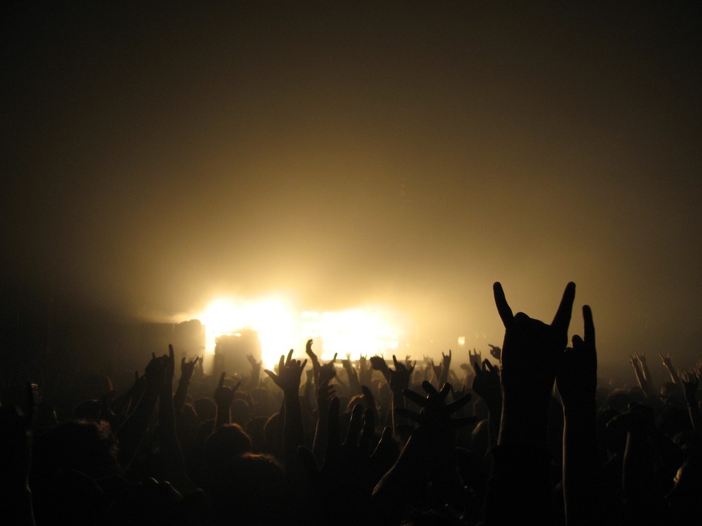 General 1024x768 crowds concerts sepia silhouette people arms up hand gesture