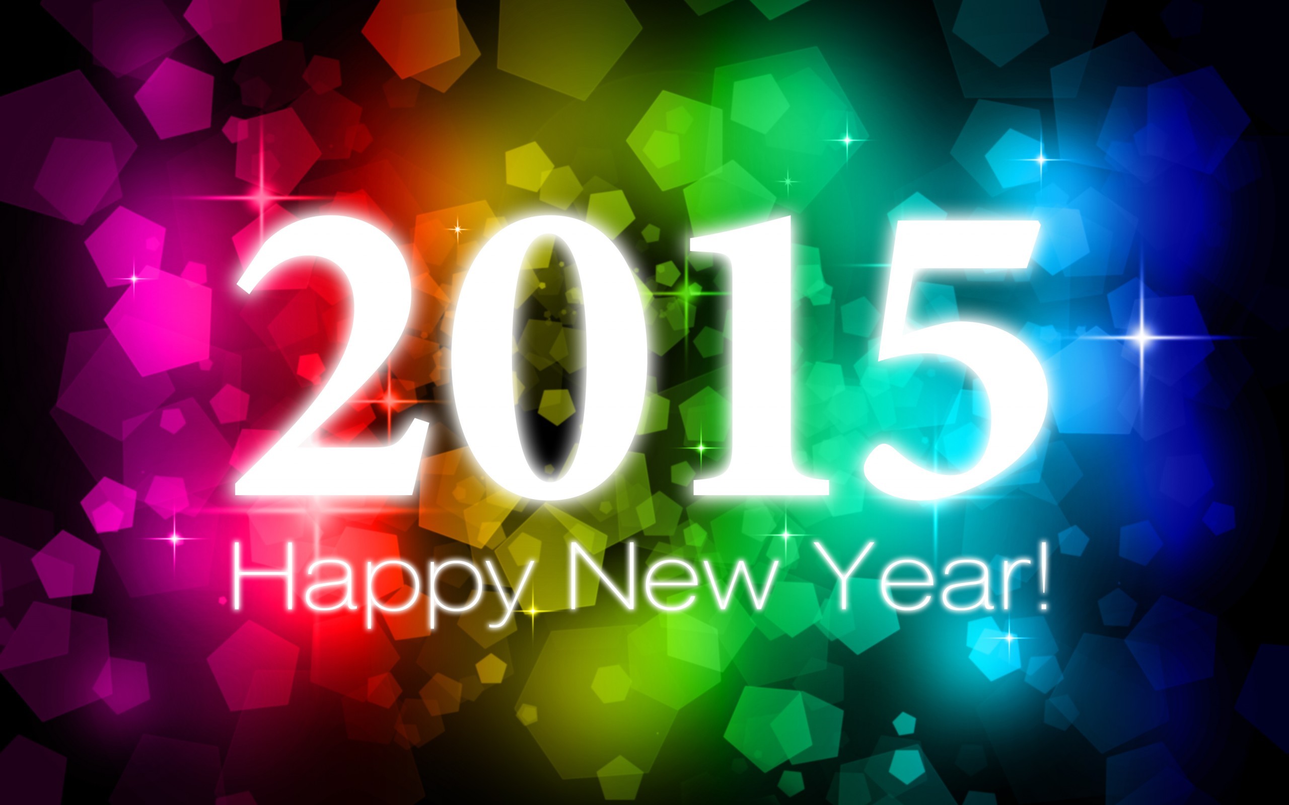 General 2560x1600 New Year snow pentagons colorful 2015 (Year) holiday typography