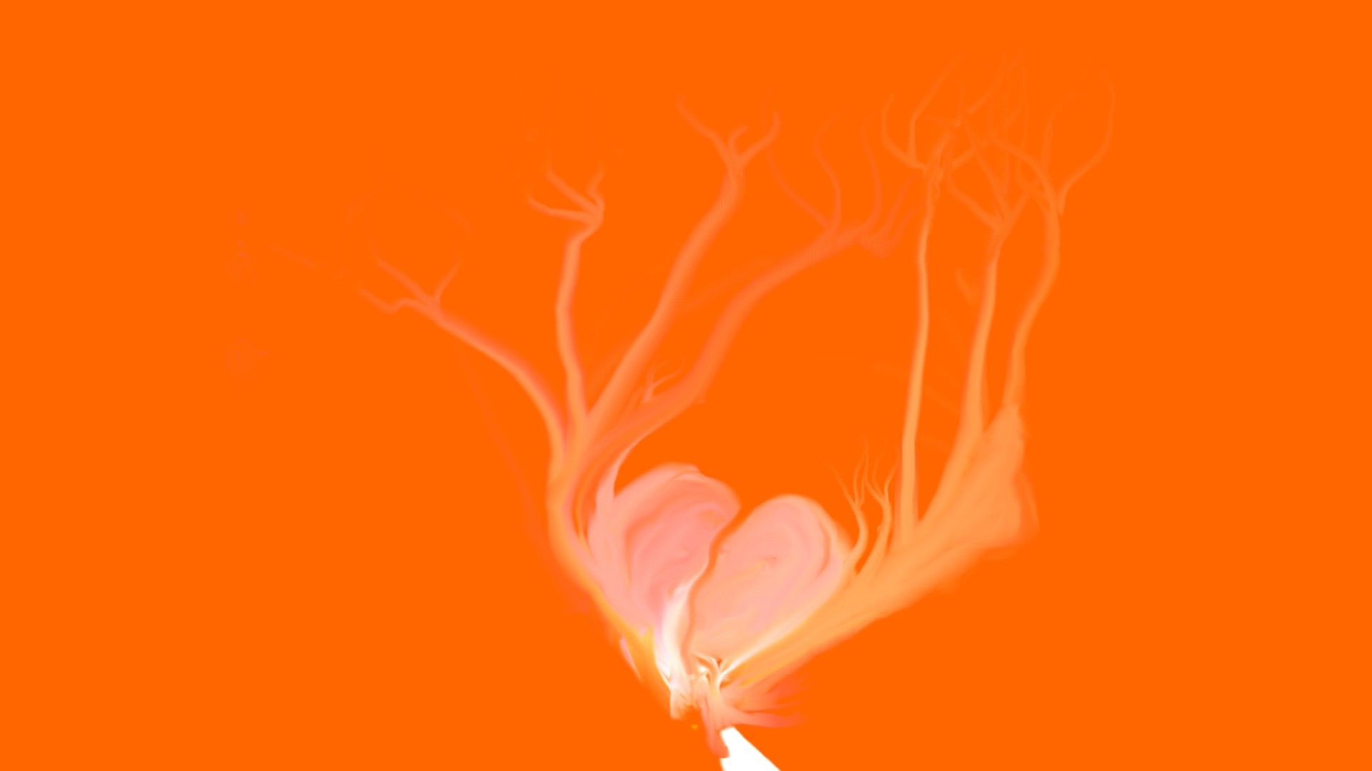 General 1920x1080 orange background minimalism fire simple background artwork heart (design)