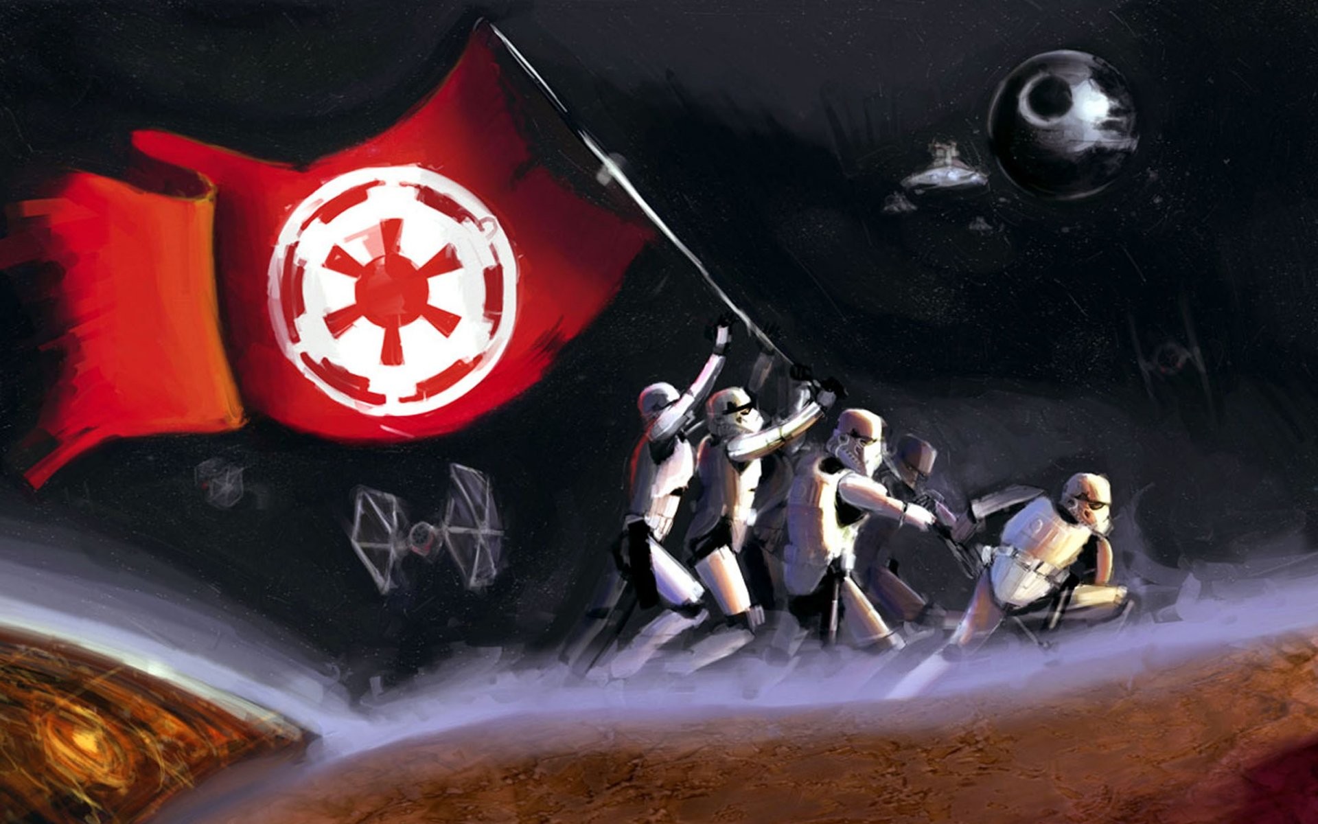 General 1920x1200 Star Wars stormtrooper flag Death Star artwork Imperial Stormtrooper Imperial Forces science fiction