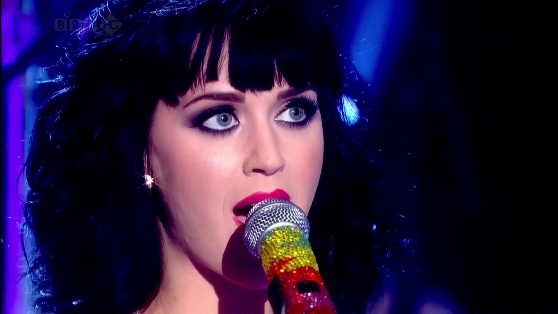 People 1920x1080 Katy Perry singer women celebrity open mouth music dark hair face microphone