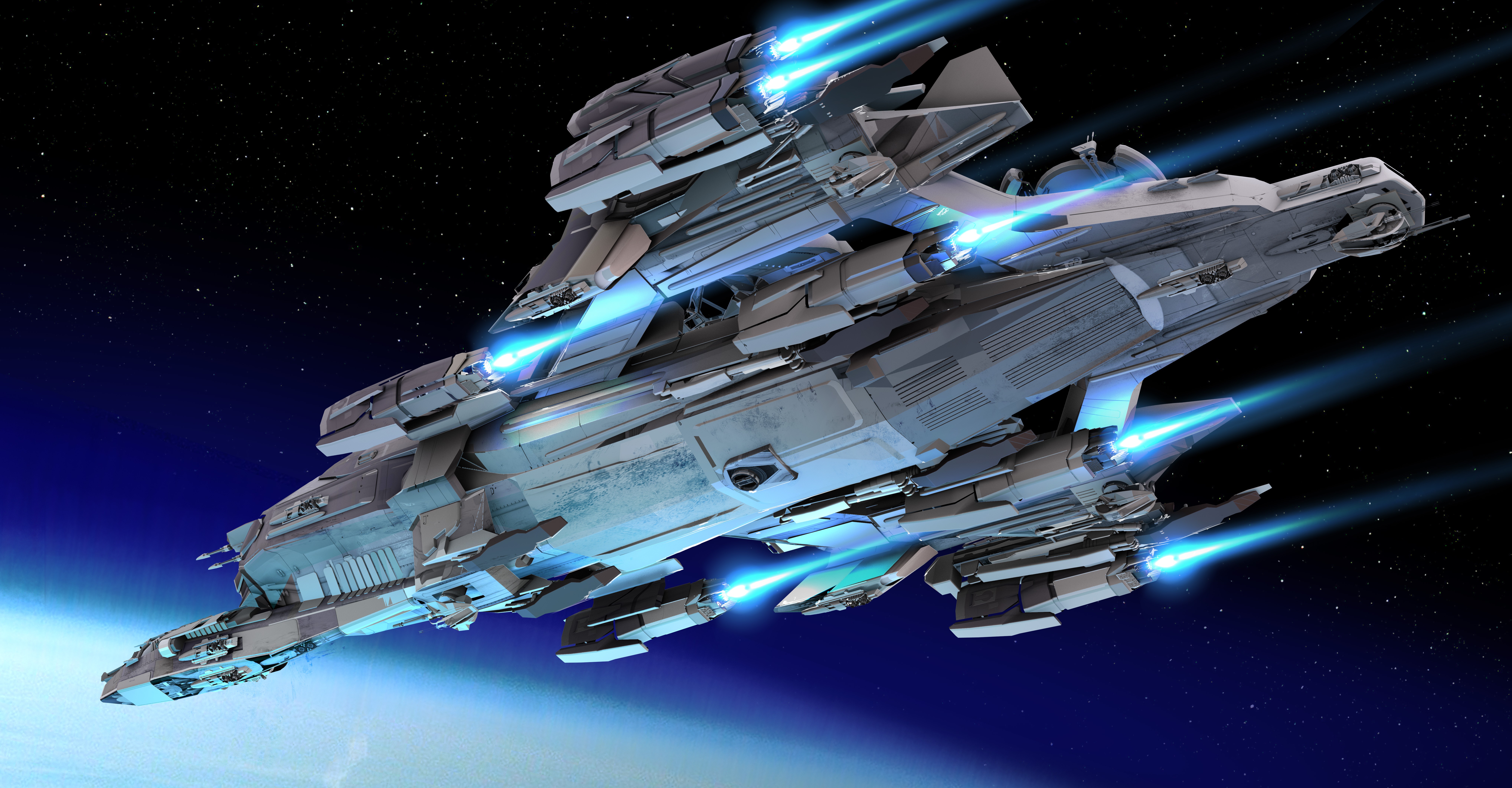 General 8146x4245 science fiction Star Citizen spaceship space video games blue PC gaming vehicle video game art