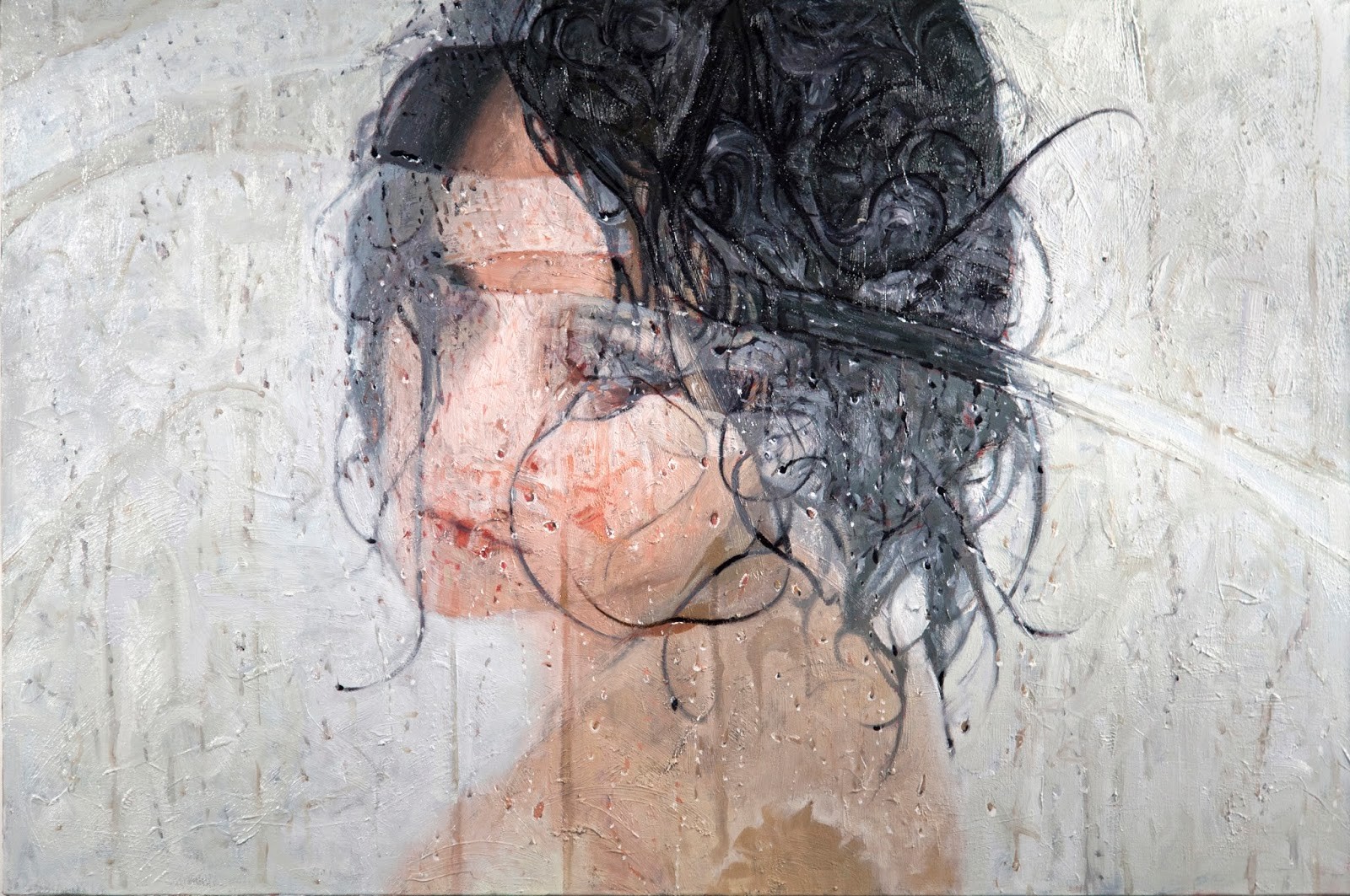 People 1600x1063 painting women Alyssa Monks artwork face wet hair