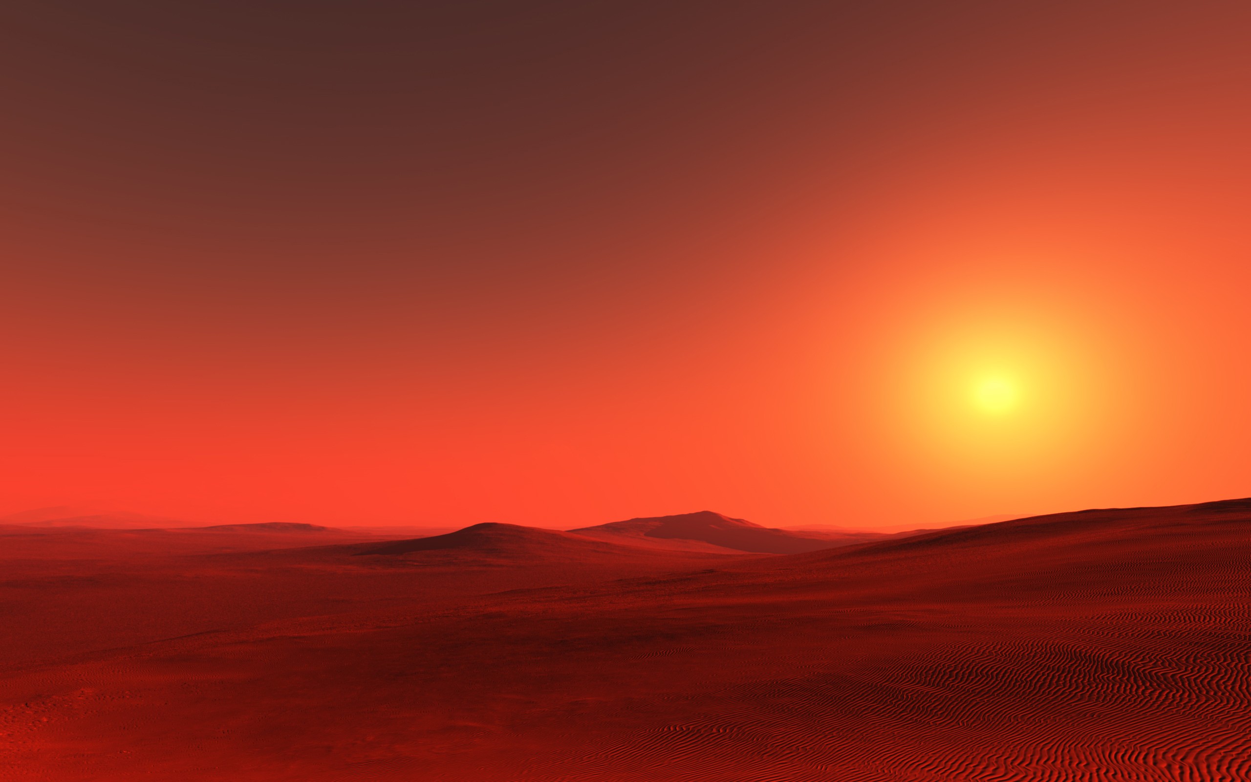 General 2560x1600 desert digital art red stars sky sunlight dunes landscape nature