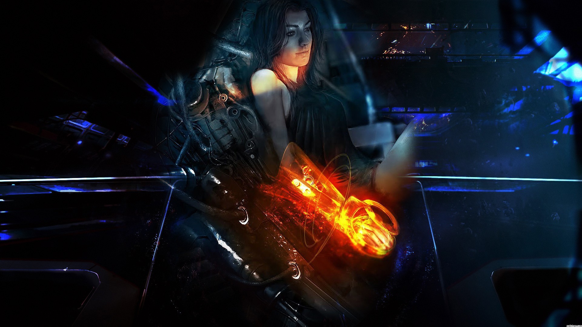General 1920x1080 Mass Effect Miranda Lawson Mass Effect 2 artwork video game girls science fiction video games PC gaming science fiction women women digital art CGI