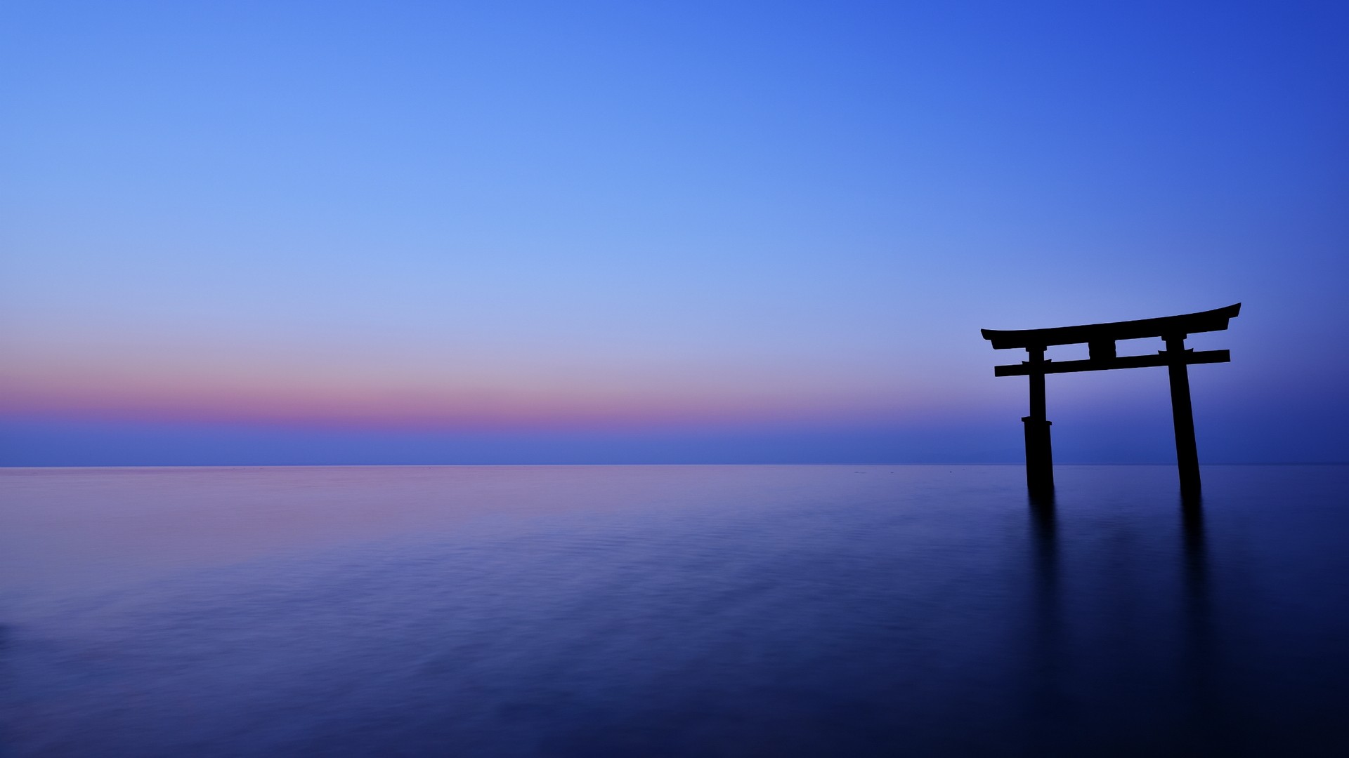 General 1920x1080 sunset nature structure torii sky Asia water landscape