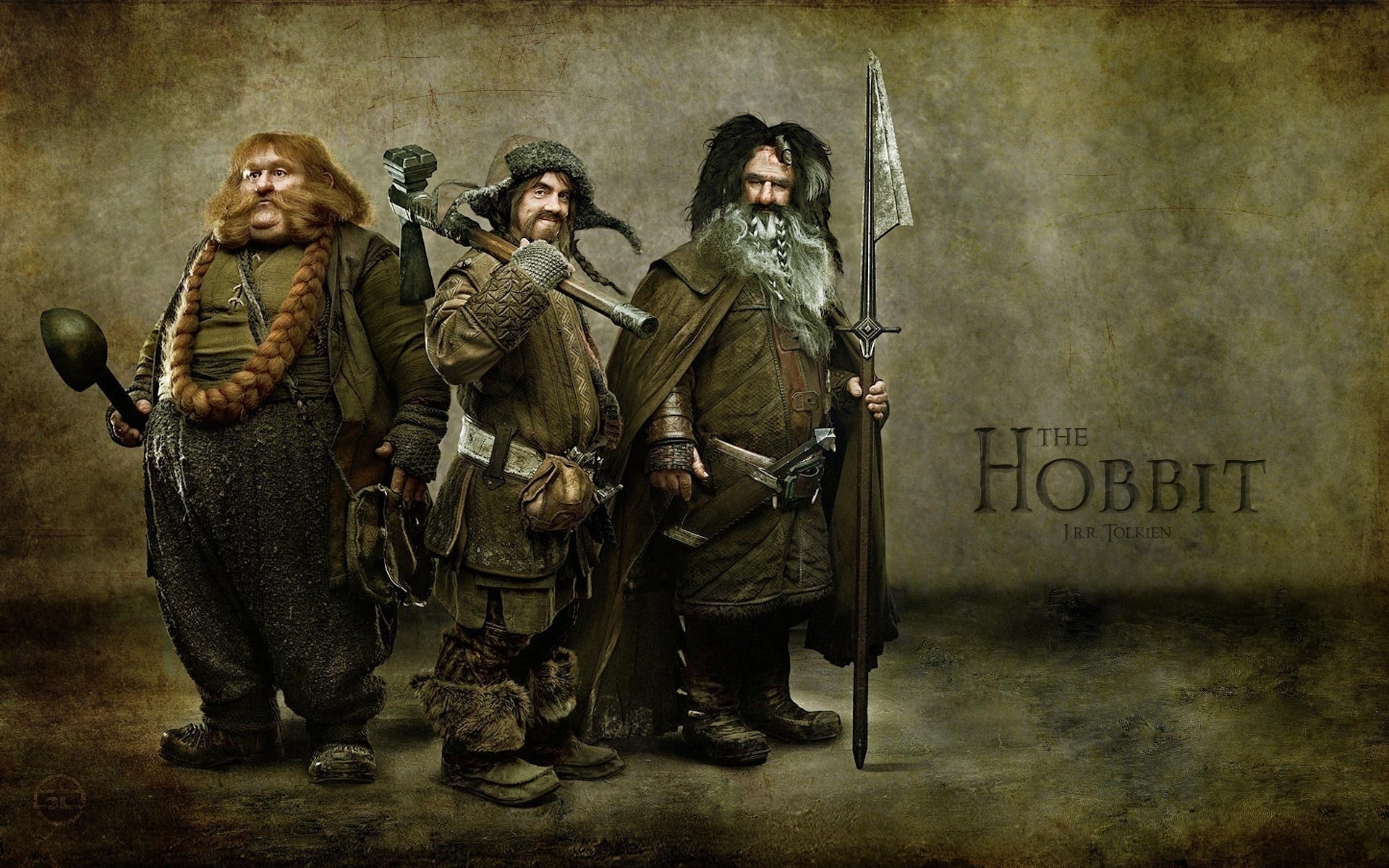 People 1920x1200 The Hobbit movies dwarf Bifur Bofur Bombur fantasy men digital art