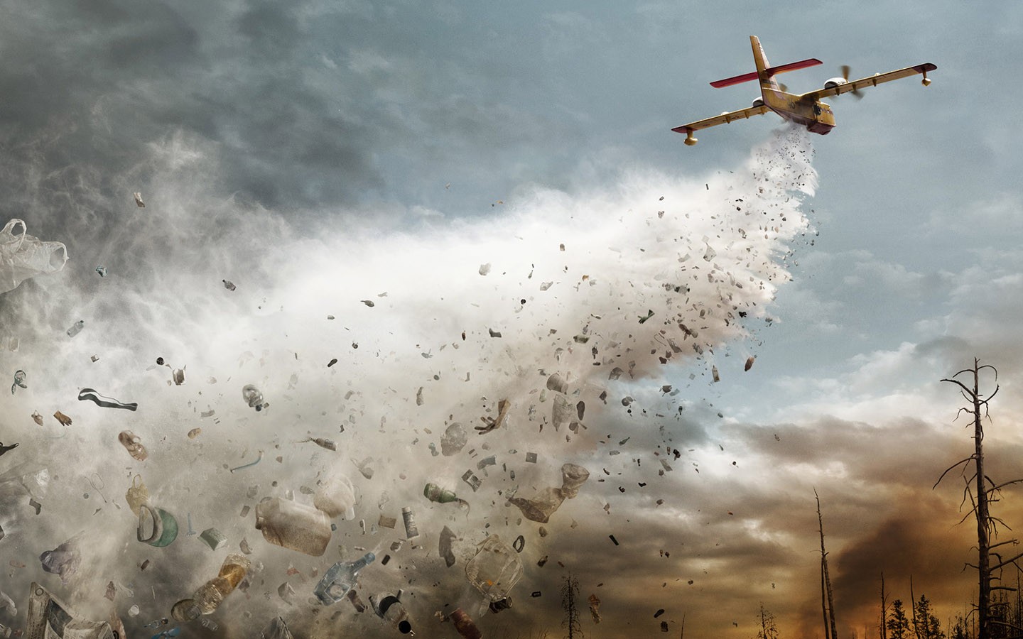 General 1440x900 vehicle aircraft flying artwork trash toxic pollution
