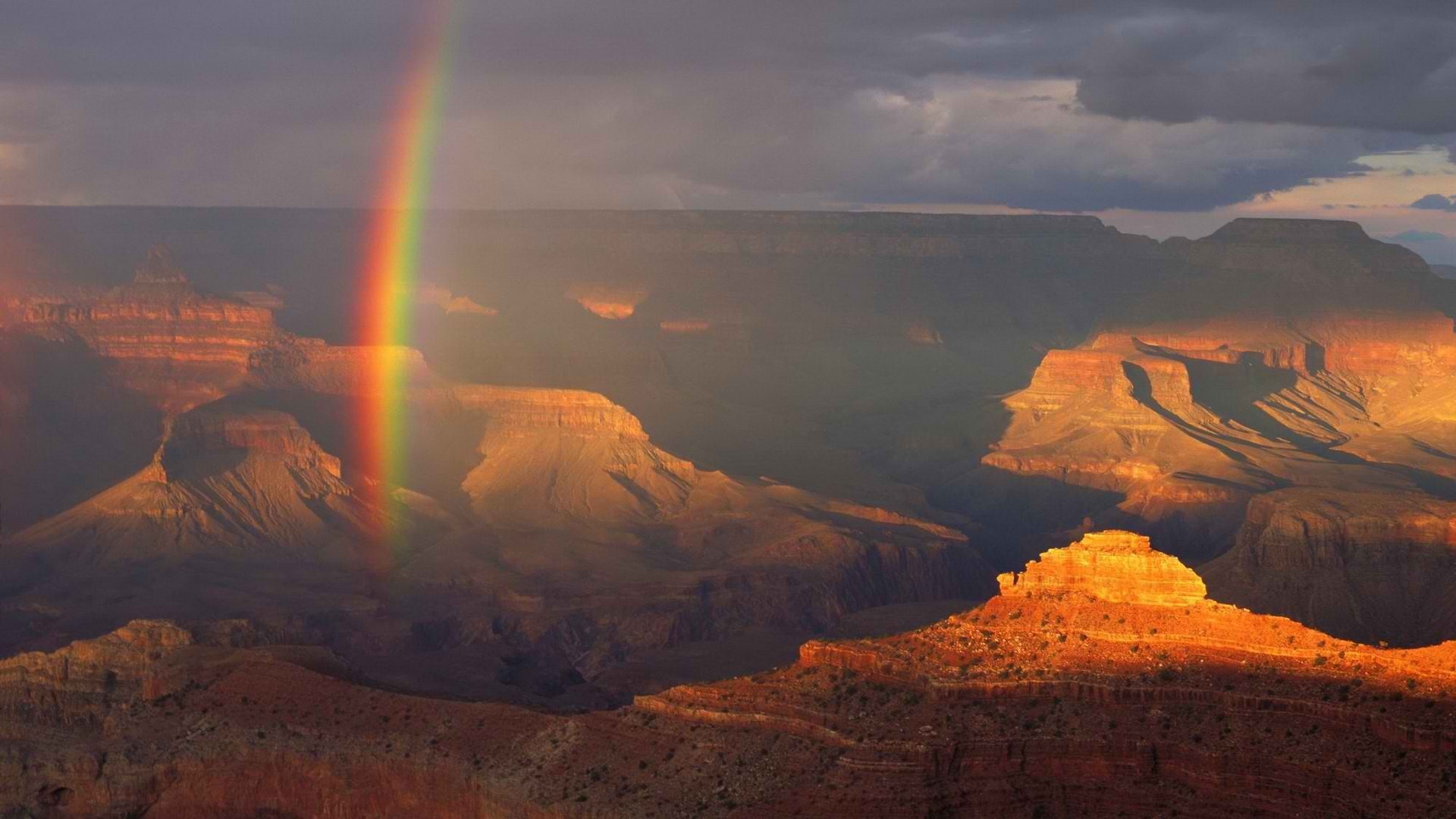 landscape, canyon, rainbows, Grand Canyon, nature, rock, rock formation