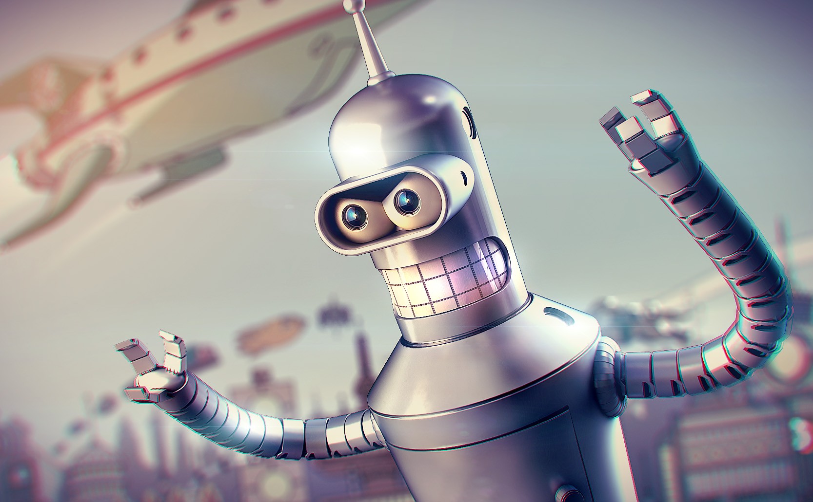 General 1667x1031 robot Bender Futurama TV series science fiction digital art CGI