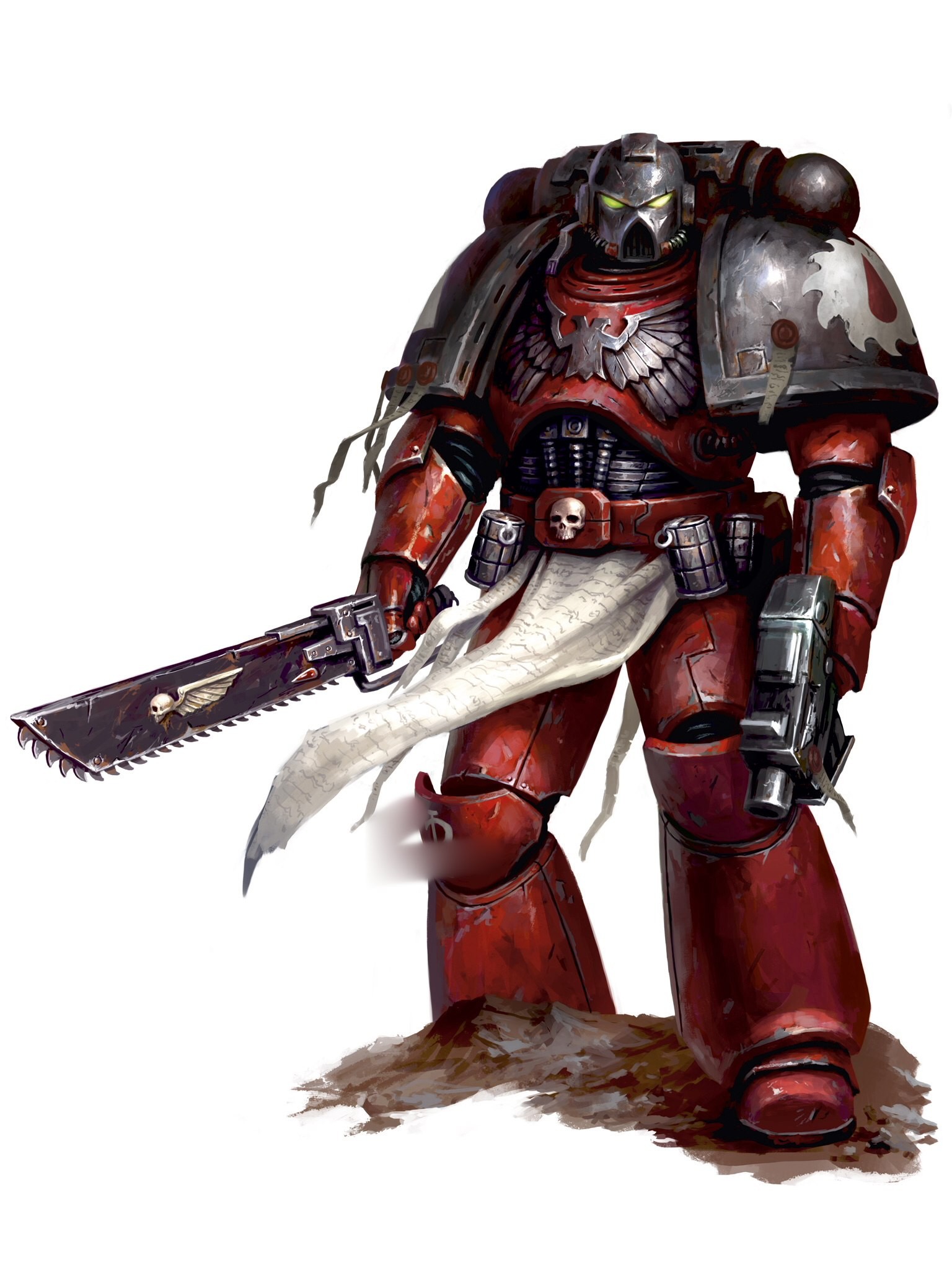 General 1536x2048 Warhammer 40,000 space marines simple background white background futuristic armor weapon Flesh Tearers video game characters