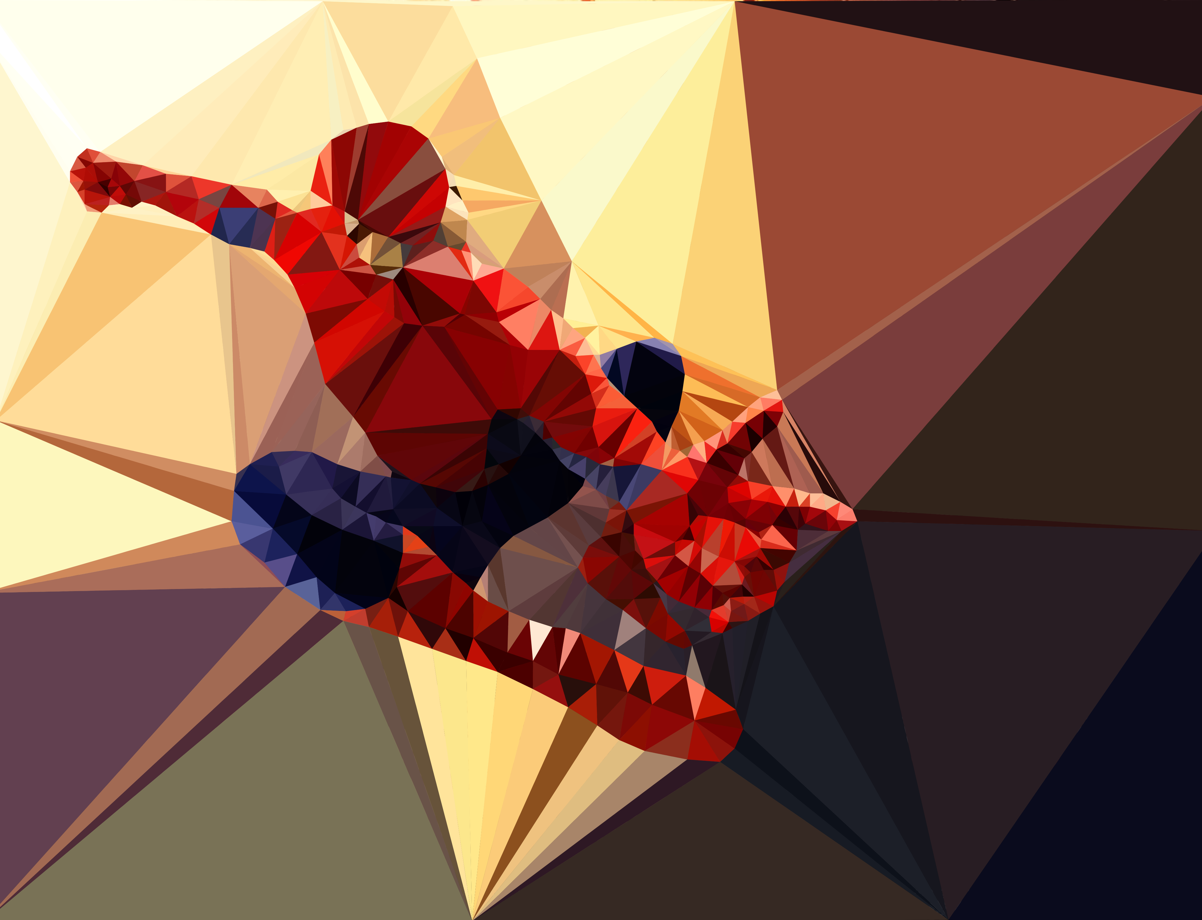 General 4122x3155 low poly Spider-Man digital art artwork abstract superhero