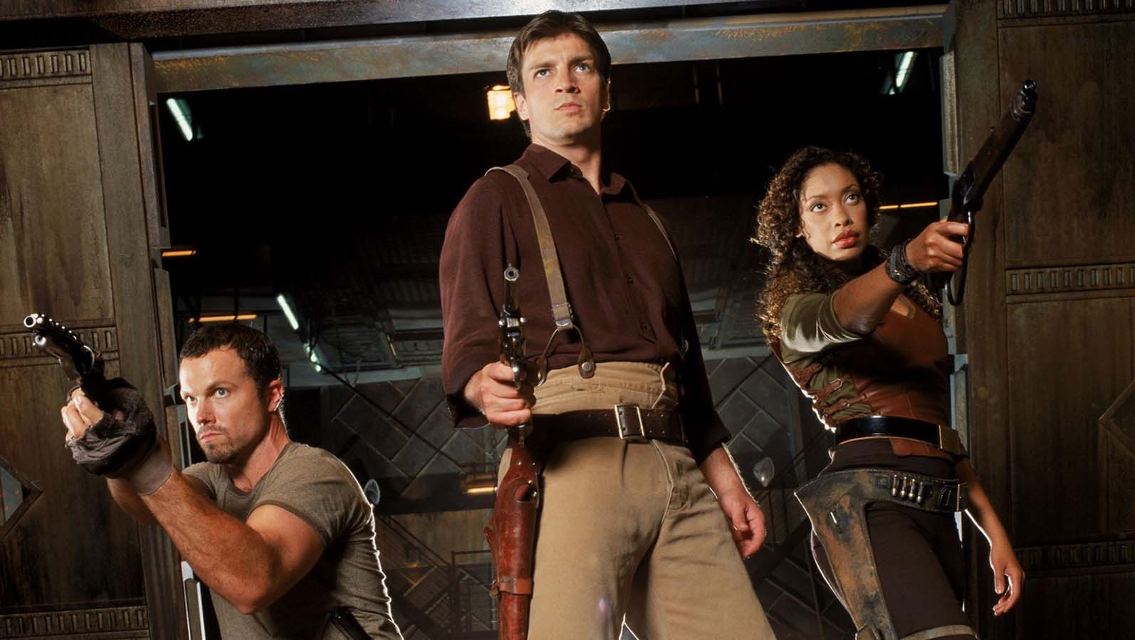 People 1594x900 Firefly Nathan Fillion Gina Torres Adam Baldwin TV series science fiction