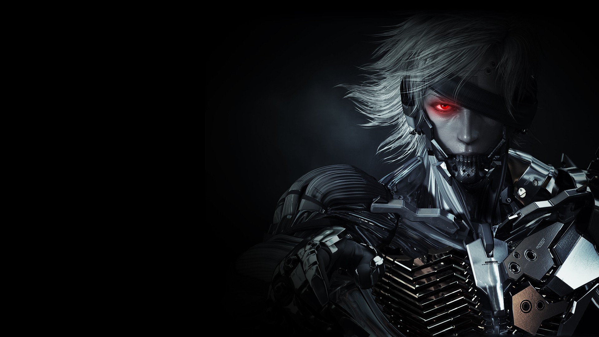 General 1920x1080 Metal Gear Rising: Revengeance video game art red eyes video games glowing eyes video game characters simple background