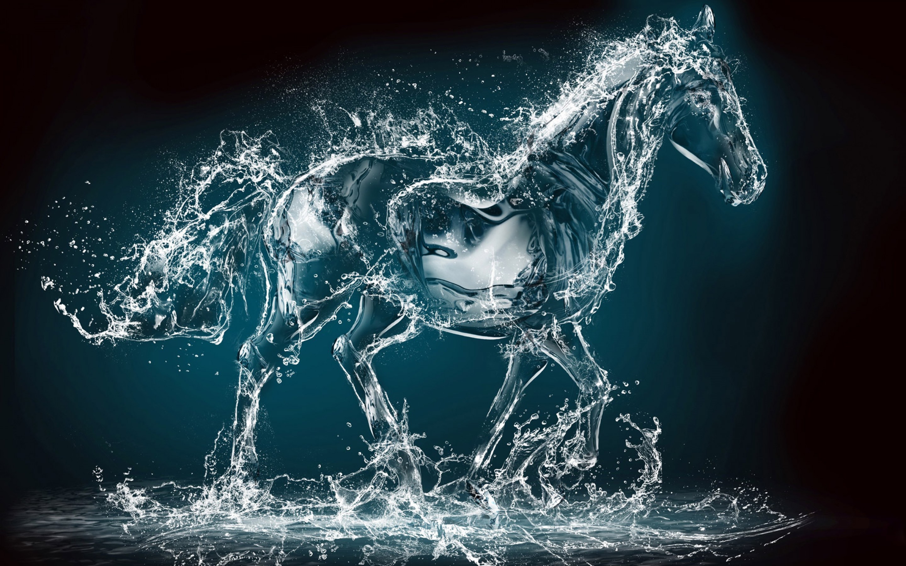 General 2880x1800 horse water artwork liquid animals mammals digital art