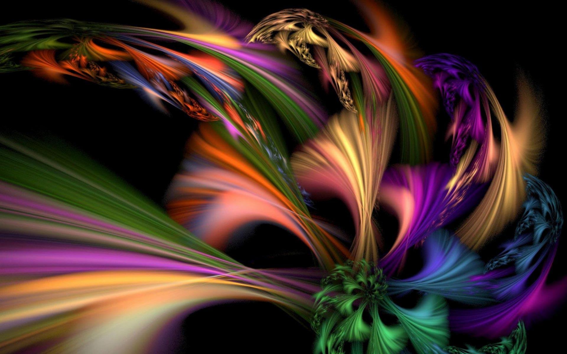 General 1920x1200 colorful fractal abstract digital art swirls lines shapes