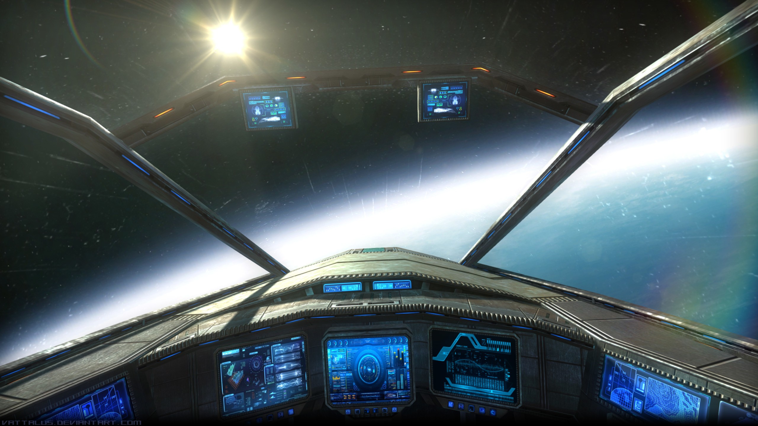 General 2560x1440 digital art space spaceship cockpit Star Citizen science fiction PC gaming vehicle