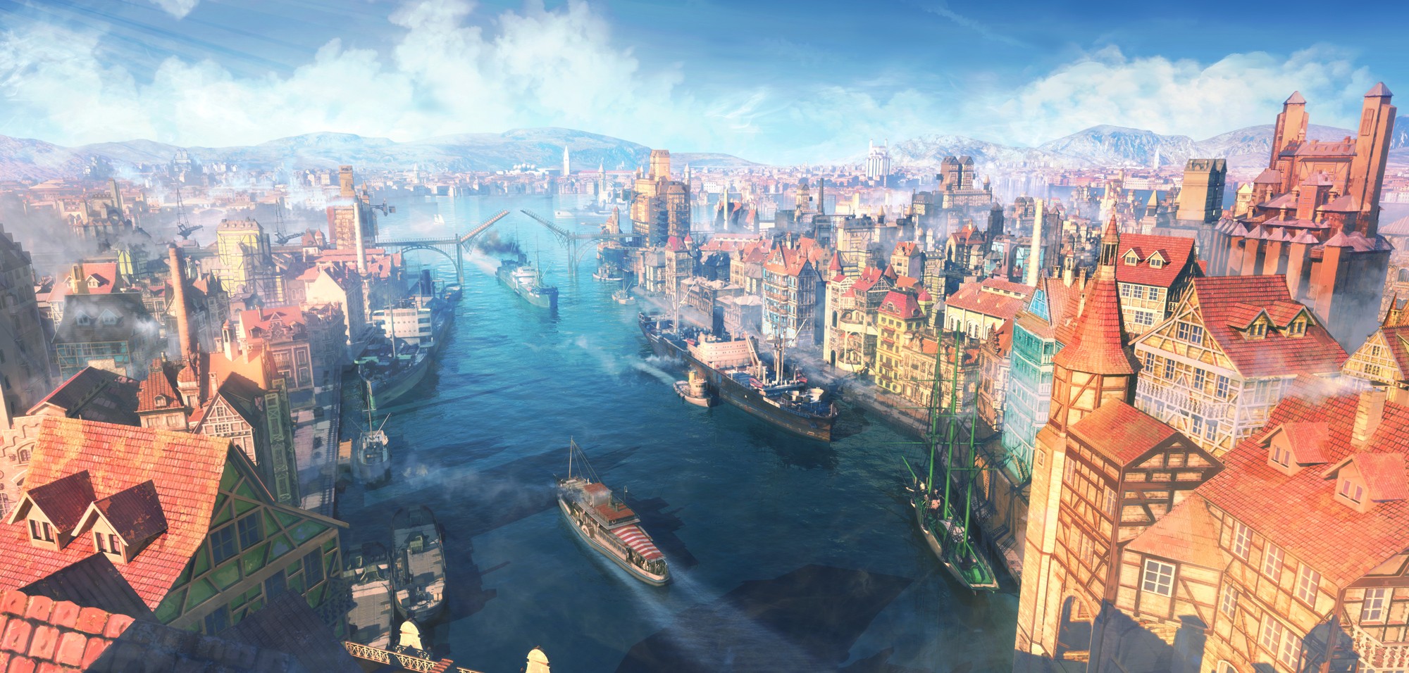 General 2000x956 canal CGI fantasy city cityscape ship sky artwork boat Vasco 