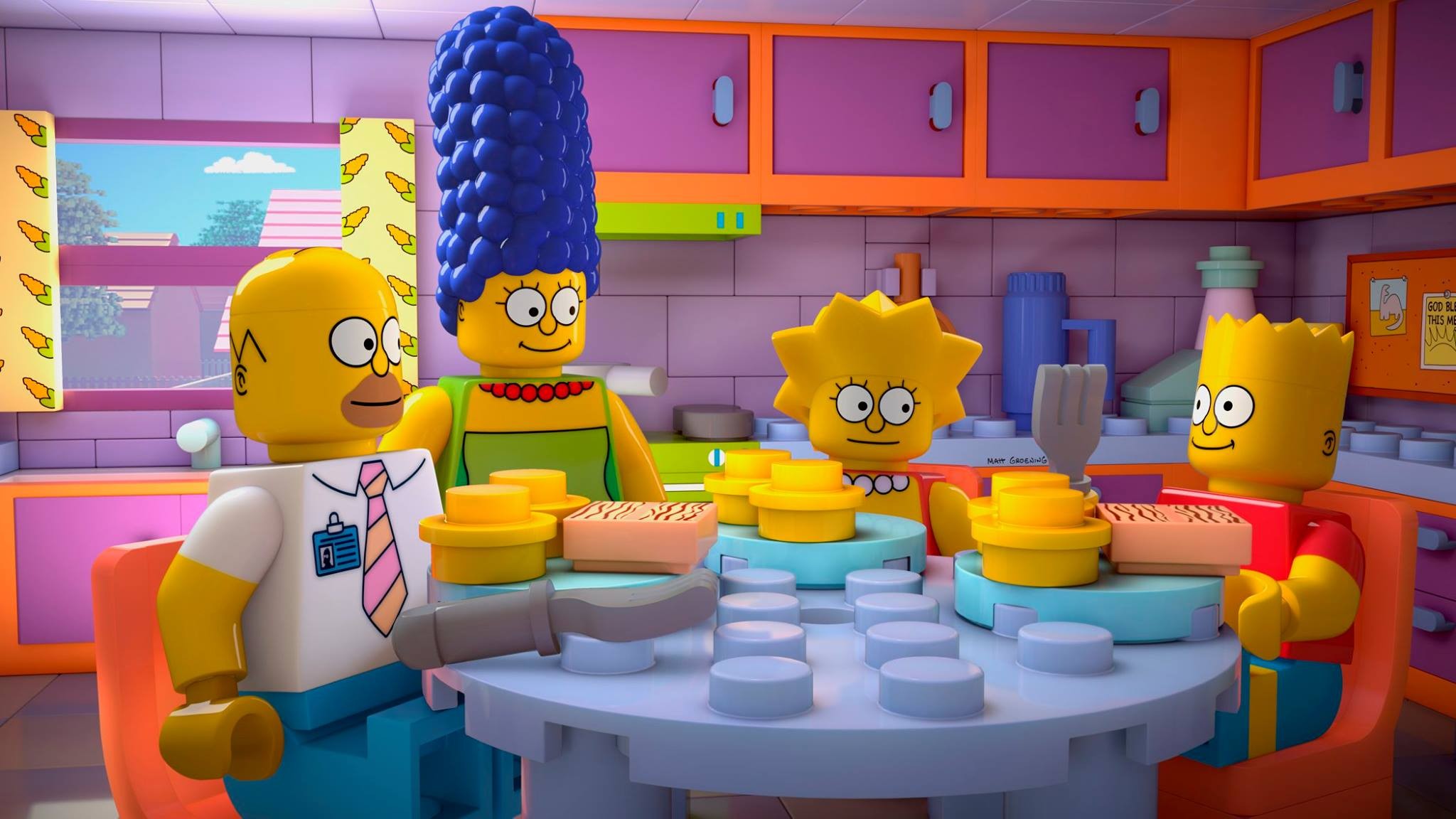 General 2048x1152 Homer Simpson Marge Simpson Lisa Simpson Bart Simpson LEGO TV series