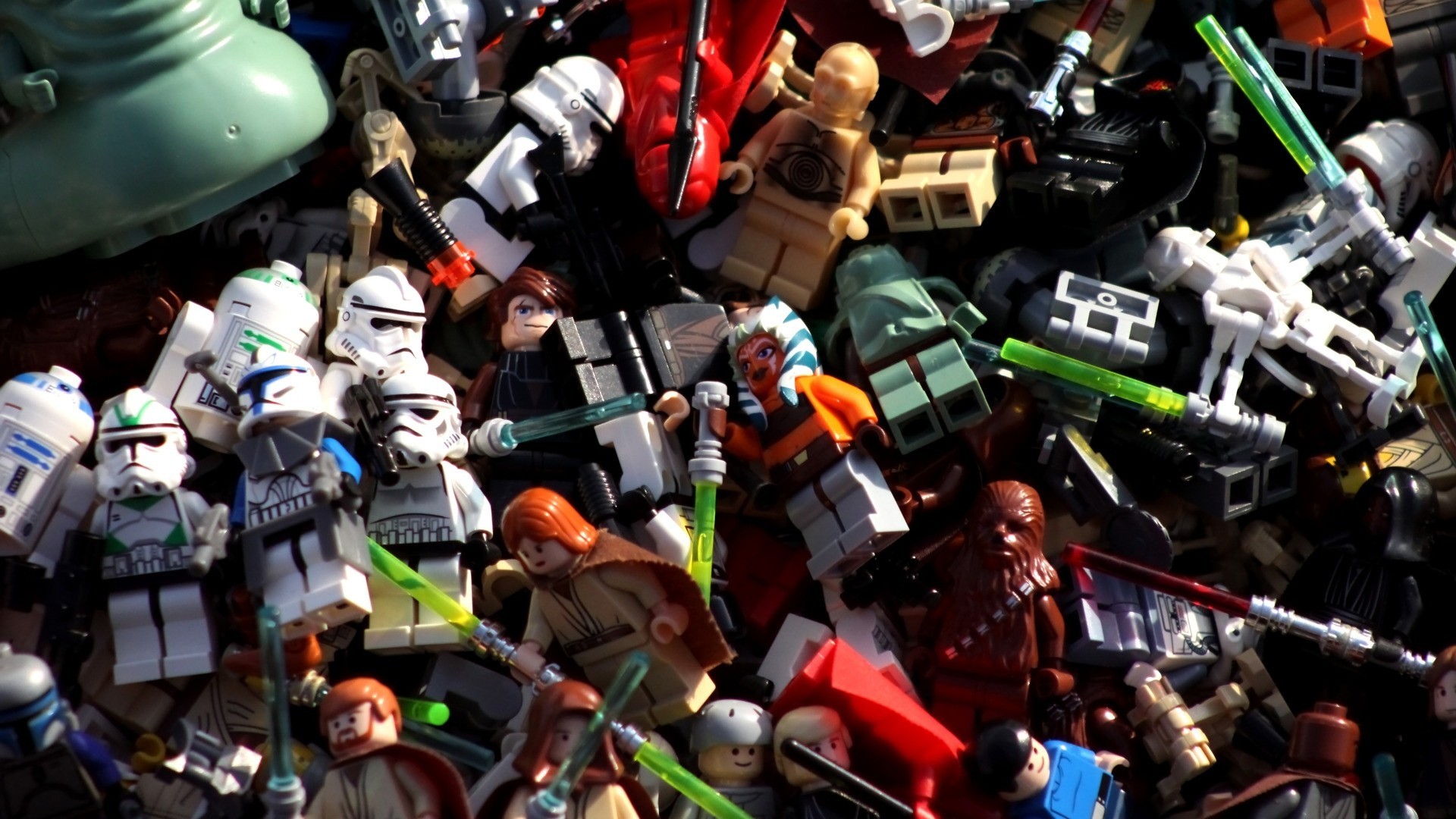 General 1920x1080 Star Wars LEGO toys stormtrooper Jedi lightsaber figurines