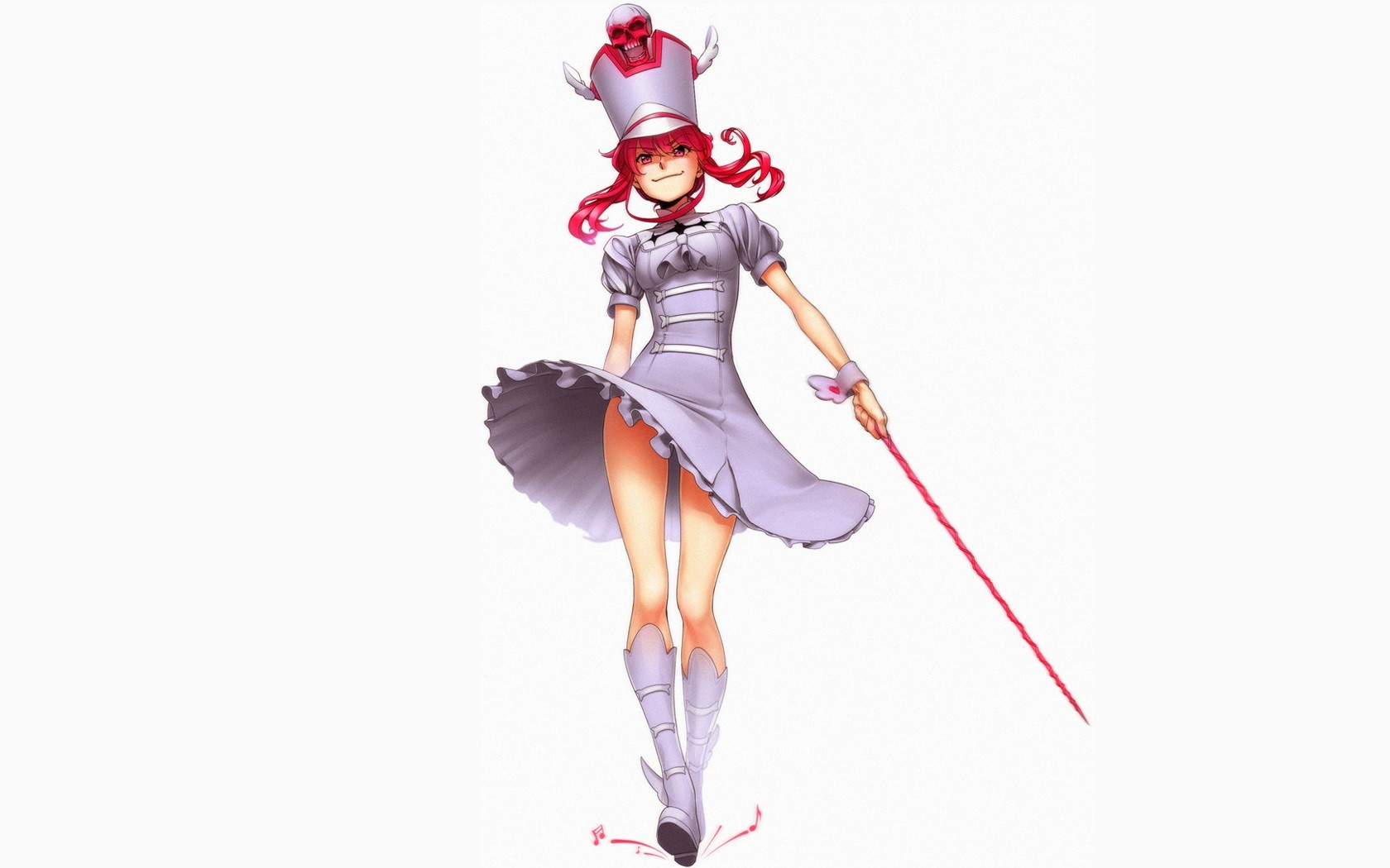 Anime 1680x1050 Kill la Kill Jakuzure Nonon anime girls simple background white background legs redhead dress