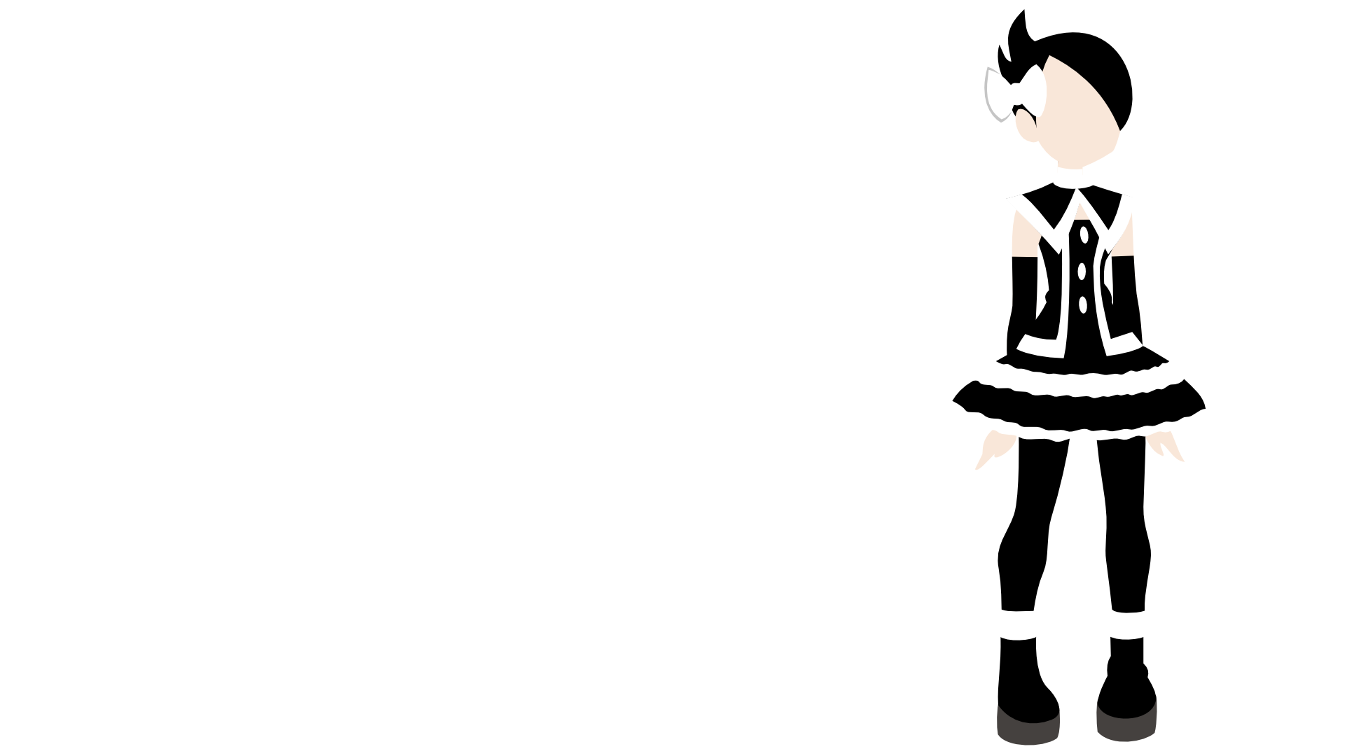 General 1920x1080 minimalism anime anime girls simple background monochrome white background standing