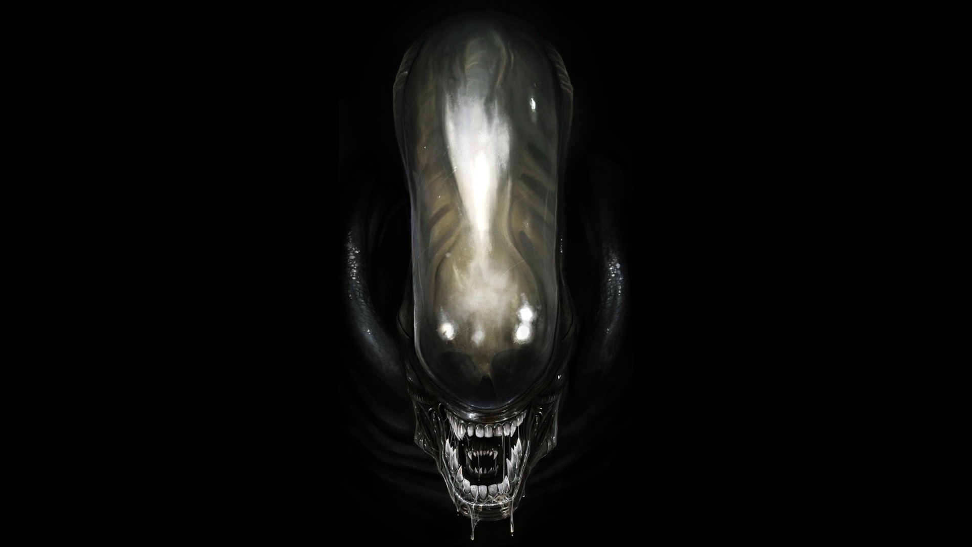 General 1920x1080 aliens Xenomorph artwork Alien (Creature) science fiction horror simple background black background creature movie characters