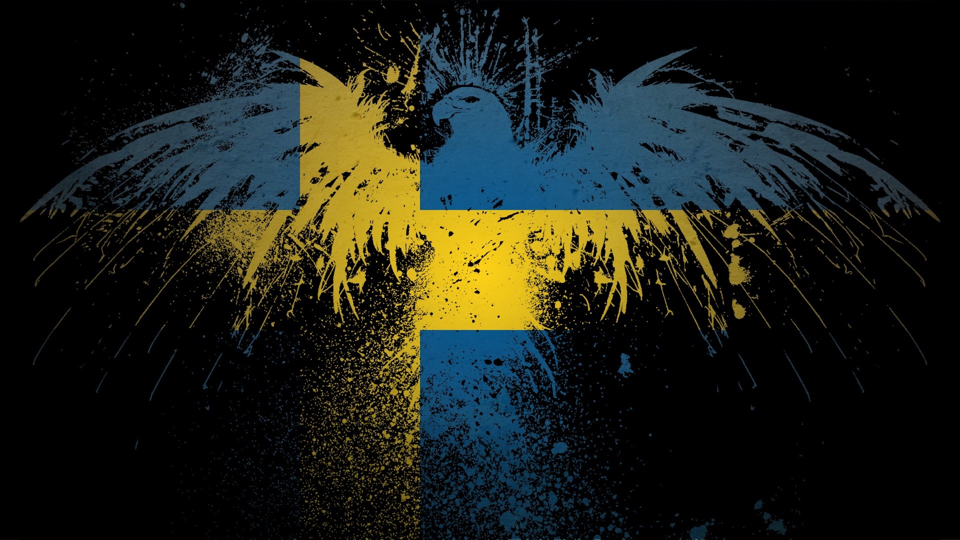 General 1920x1080 Sweden flag grunge digital art